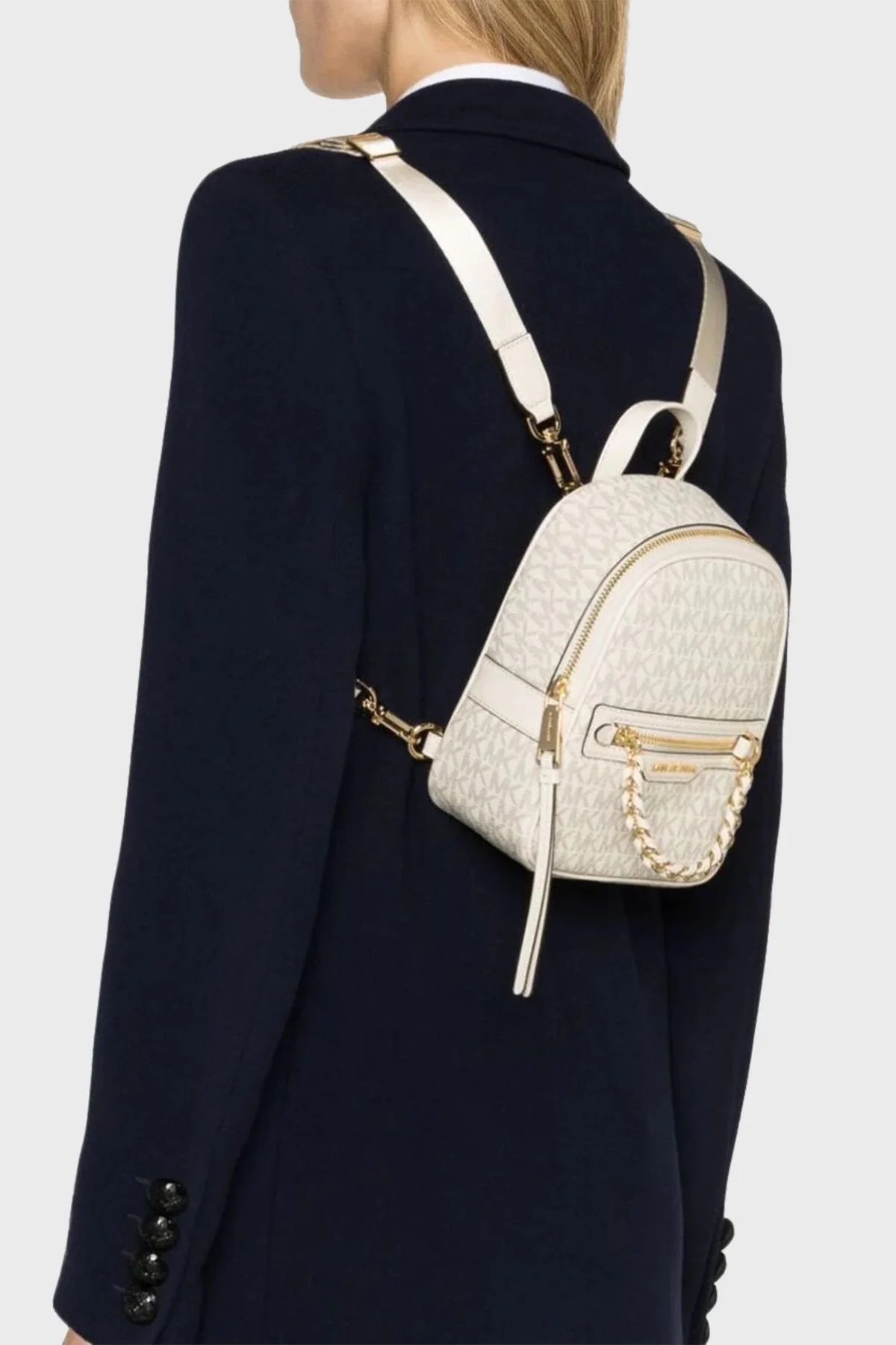 Michael Kors Çıkarılabilir Askılı Hakiki Deri 30F3G5EB1B132 Bayan Sırt Çantası 30F3G5EB1B 132 EKRU - 2