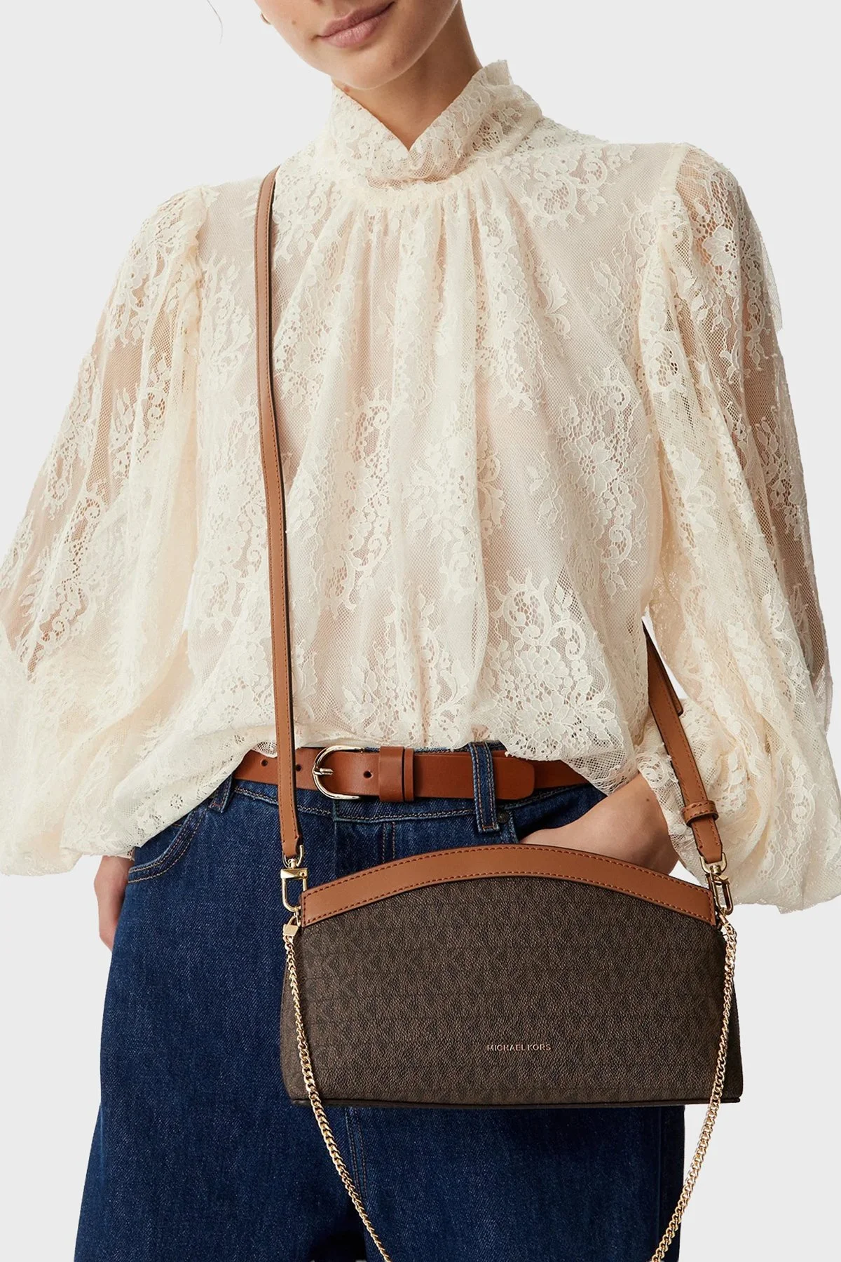 Michael Kors Logolu Çıkarılabilir Askılı Kadın Çanta 30S6G13C5B 252 Kahve - 2