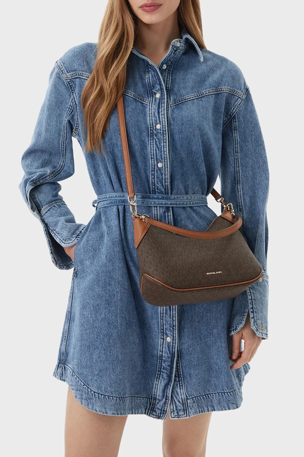 Michael Kors Logolu Çıkarılabilir Askılı Kadın Çanta 32S6GJ6W8B 252 Kahve - 2