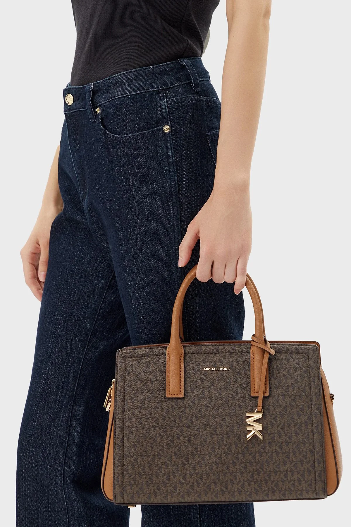 Michael Kors Logolu Çıkarılabilir Askılı Small 30S5G9IS1B252 Kadın Çanta 30S5G9IS1B 252 KAHVE - 2