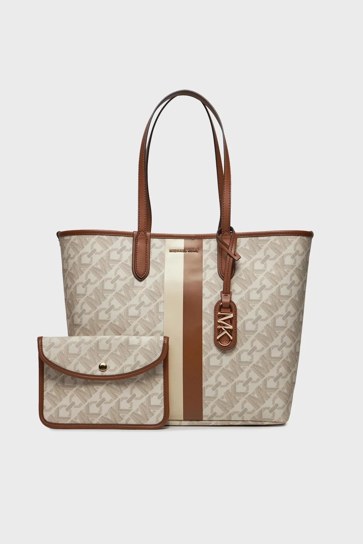 Michael Kors Logolu Çıkarılabilir İç Bölmeli 30H3GZAT7B099 Bayan Çanta 30H3GZAT7B 099 EKRU - 1