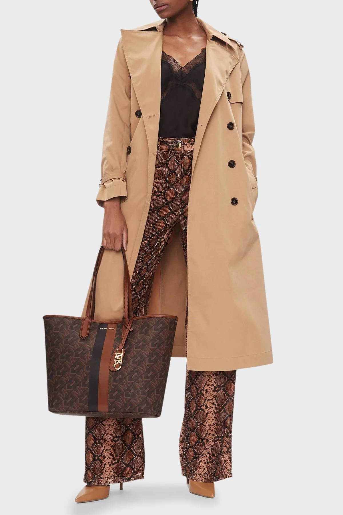 Michael Kors Logolu Çıkarılabilir İç Bölmeli 30H3GZAT7B227 Bayan Çanta 30H3GZAT7B 227 KAHVE - 2