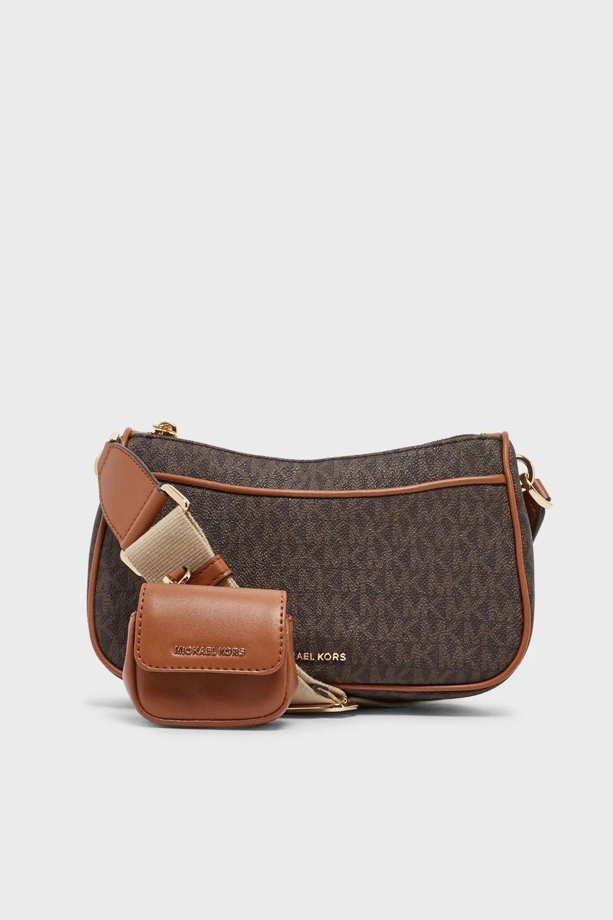 Michael Kors Logolu Çıkarılabilir Mini Cüzdanlı 32S3GJ6C8B252 Bayan Çanta 32S3GJ6C8B 252 KAHVE - 1