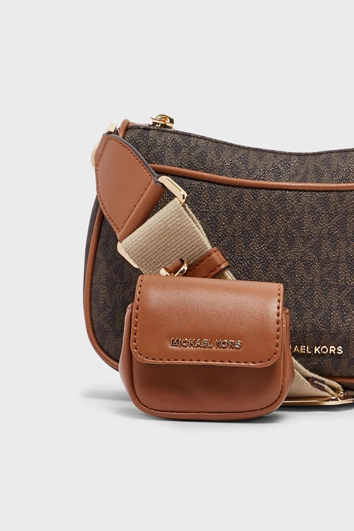 Michael Kors Logolu Çıkarılabilir Mini Cüzdanlı 32S3GJ6C8B252 Bayan Çanta 32S3GJ6C8B 252 KAHVE - 4