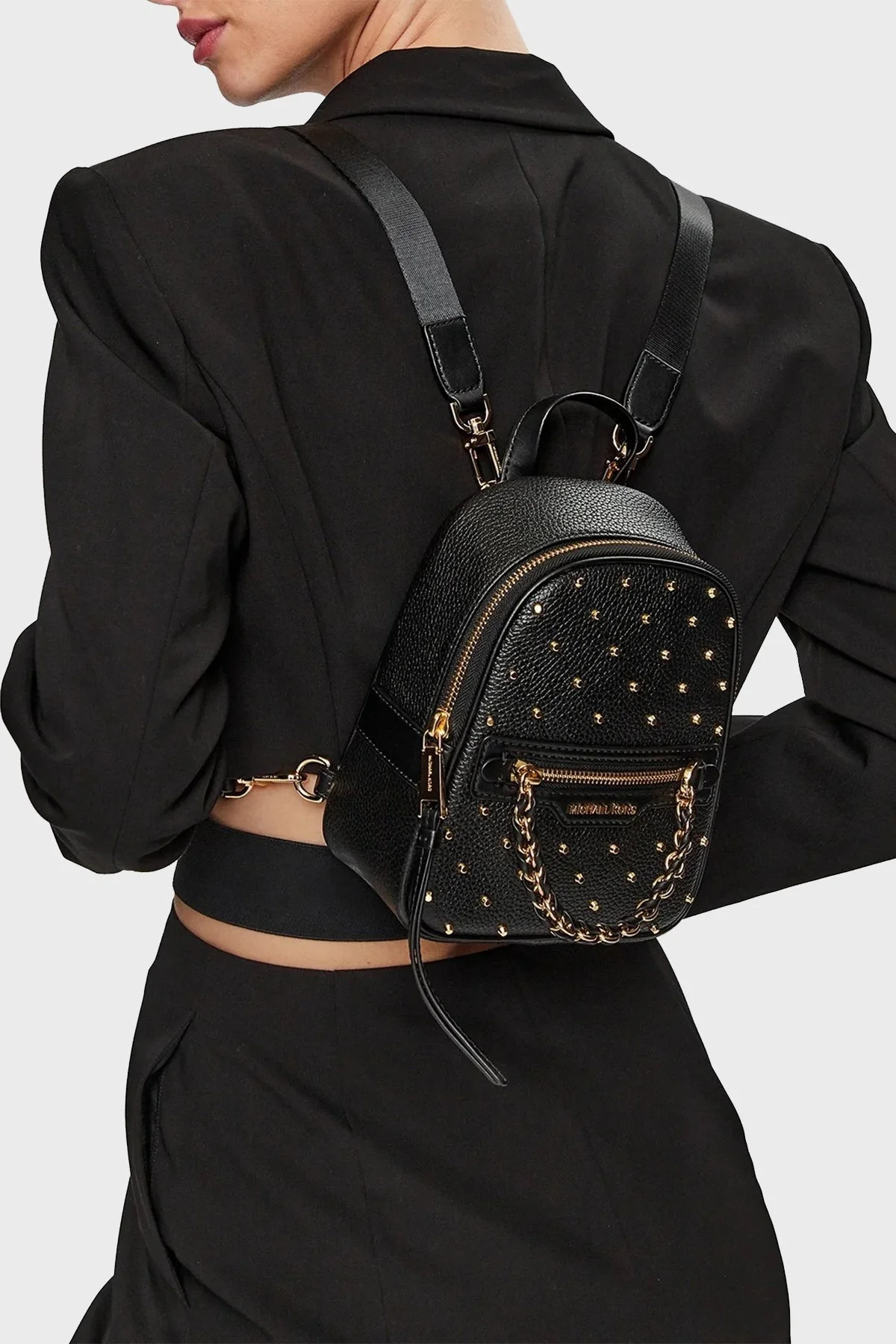 Michael Kors Logolu Çıkarılabilir Omuz Askılı 30F3G5EB0Y001 Bayan Sırt Çantası 30F3G5EB0Y 001 SİYAH - 2