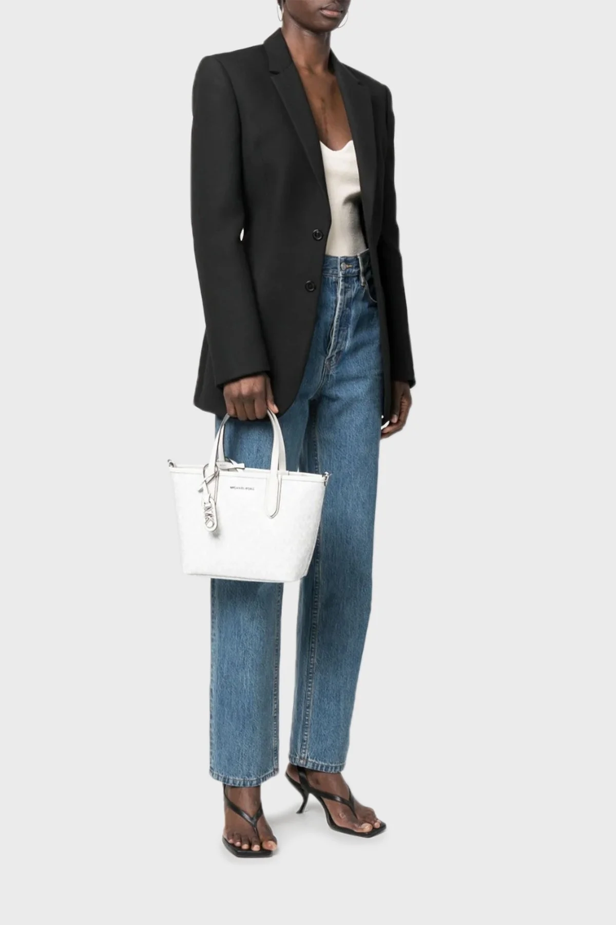 Michael Kors Logolu Çıkarılabilir Omuz Askılı 30S3SZAT0V101 Bayan Çanta 30S3SZAT0V 101 BEYAZ - 2