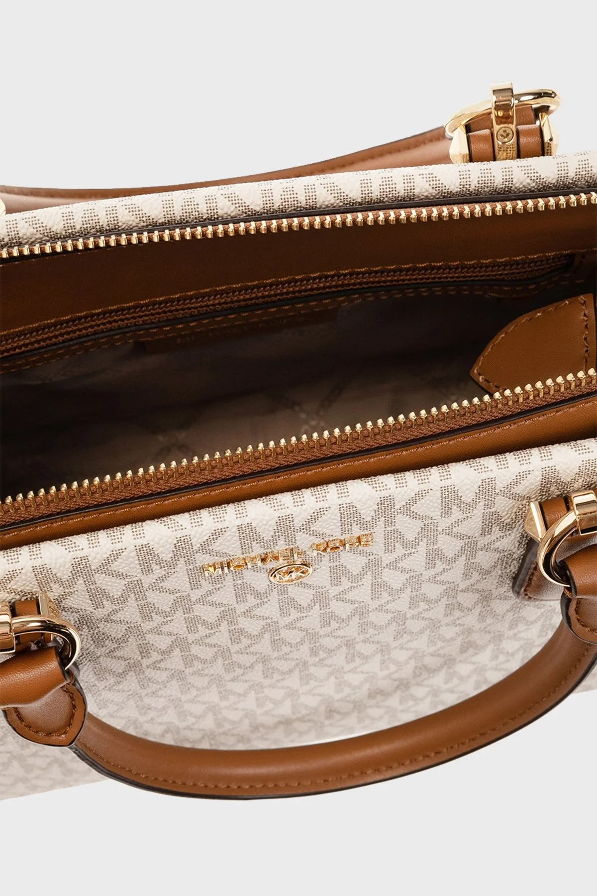 Michael Kors Logolu Çıkarılabilir Omuz Askılı Deri Bayan Çanta 30S2G6AS2B 149 KREM - 4