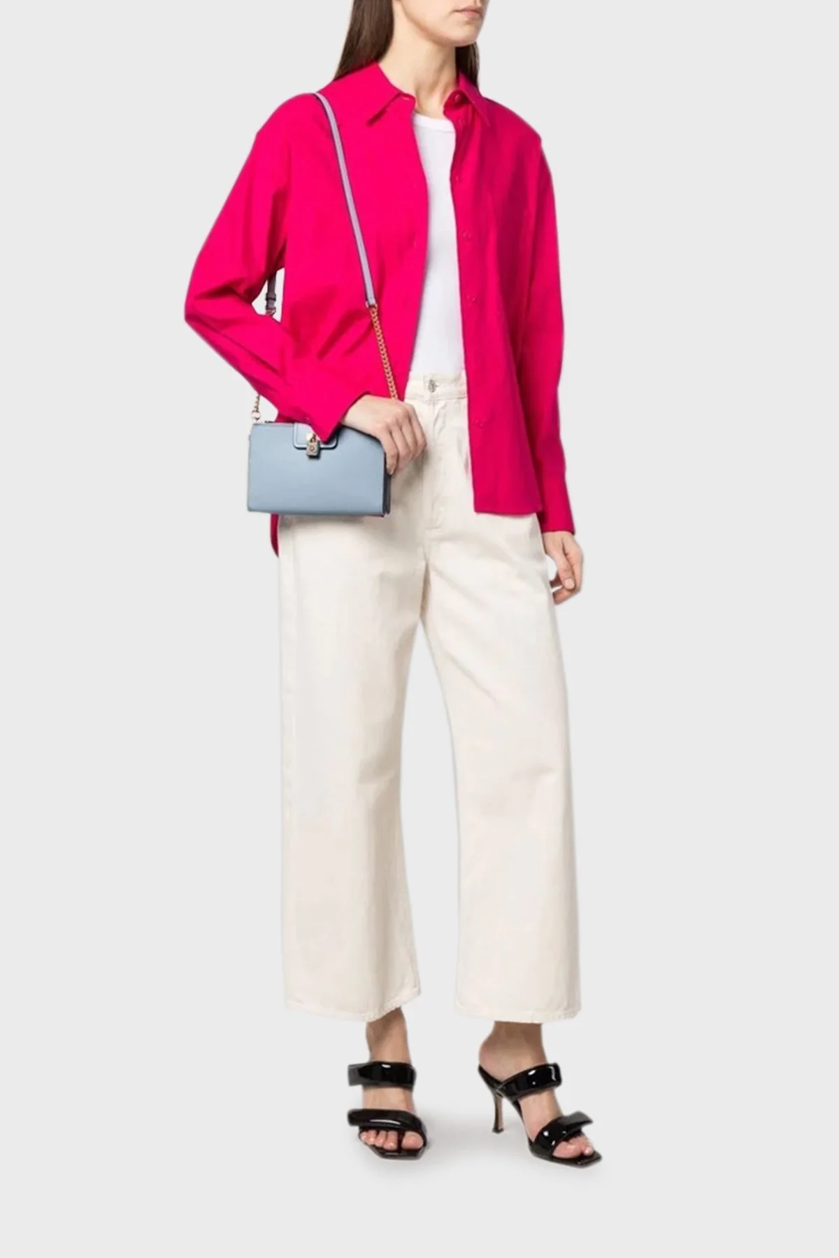 Michael Kors Logolu Çıkarılabilir Omuz Askılı Hakiki Deri 32S3GR0C1L487 Bayan Çanta 32S3GR0C1L 487 MAVİ - 2