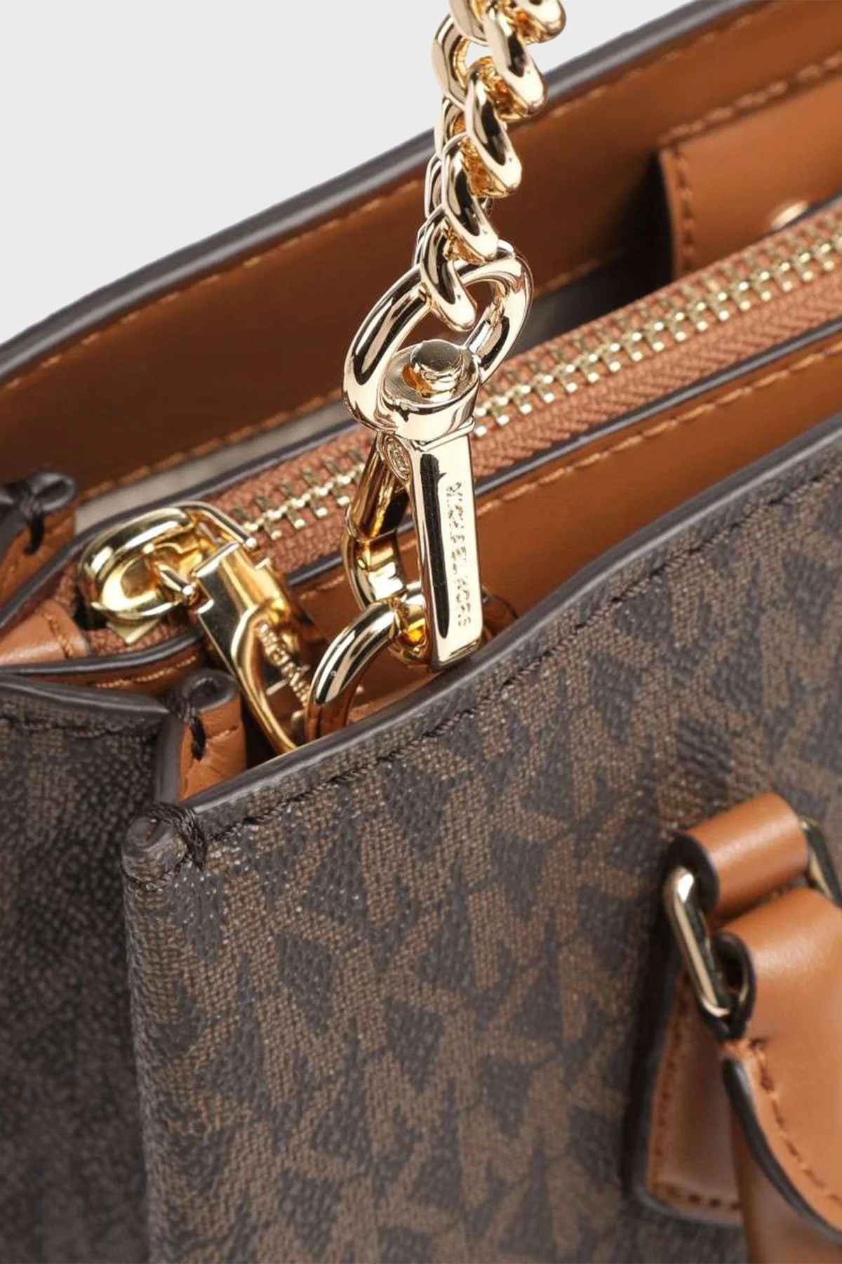 Michael Kors Logolu Çıkarılabilir Uzatma Askılı 30S3GR0S1B252 Bayan Çanta 30S3GR0S1B 252 KAHVE - 3