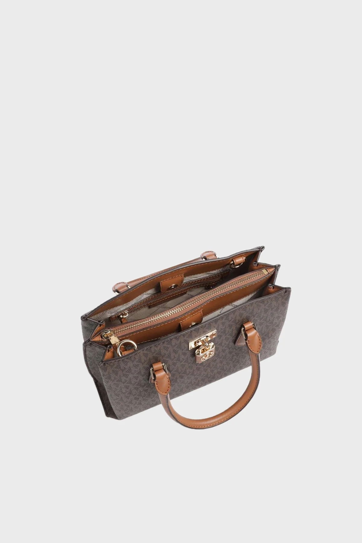 Michael Kors Logolu Çıkarılabilir Uzatma Askılı 30S3GR0S1B252 Bayan Çanta 30S3GR0S1B 252 KAHVE - 4