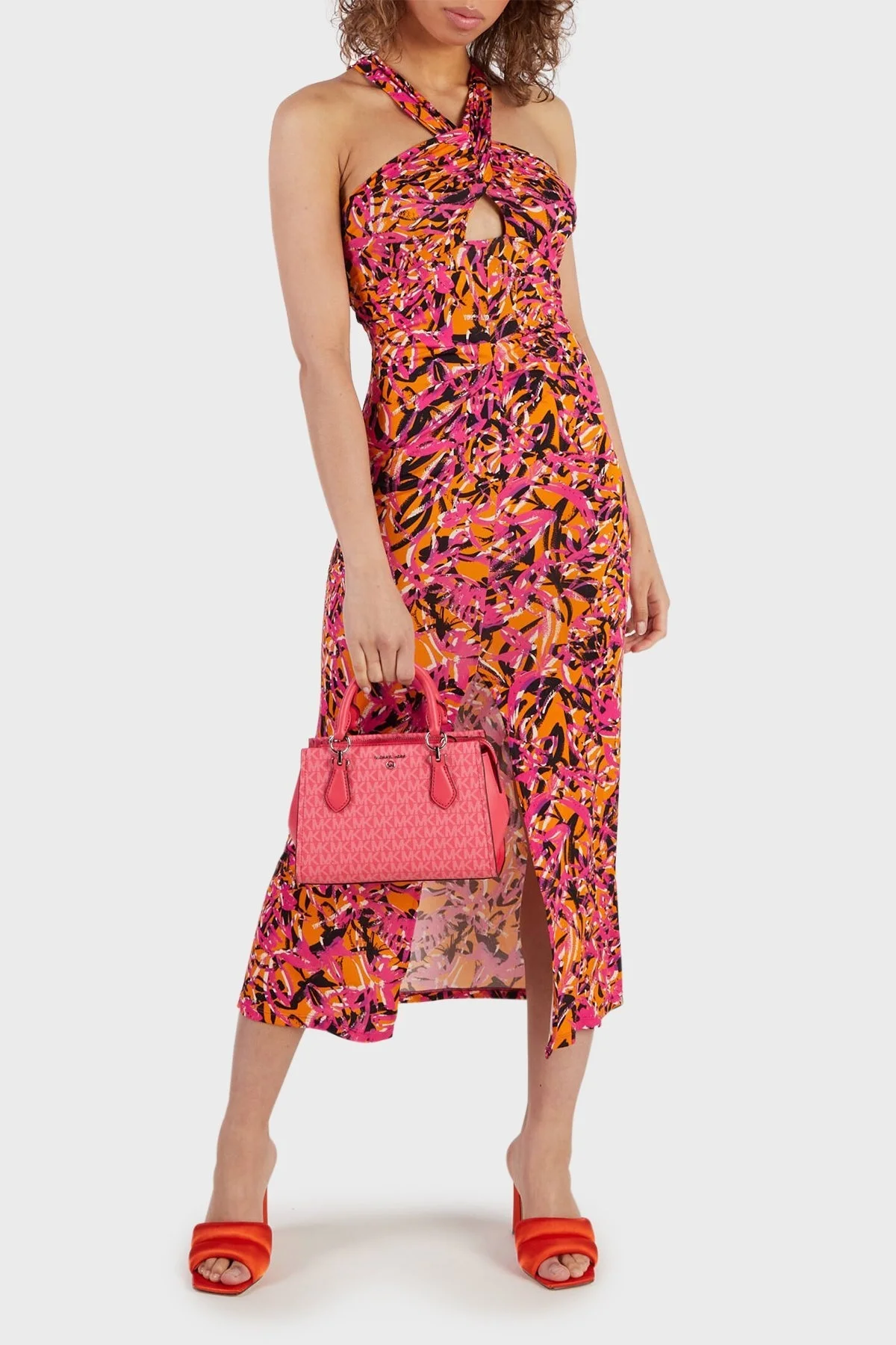 Michael Kors Logolu Çıkarılabilir Uzatma Askılı 32T2S6AC1V615 Bayan Çanta 32T2S6AC1V 615 PEMBE - 2