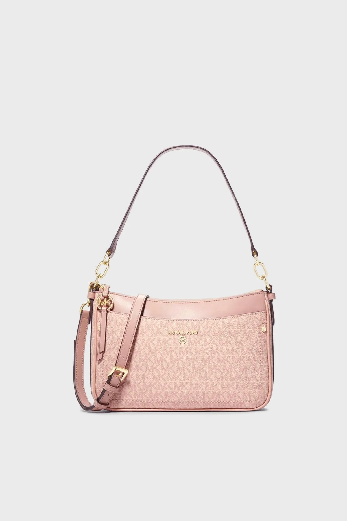 Michael Kors Logolu Çıkarılabilir Uzatma Askılı Bayan Çanta 32S1GT9C8B 857 PUDRA - 1