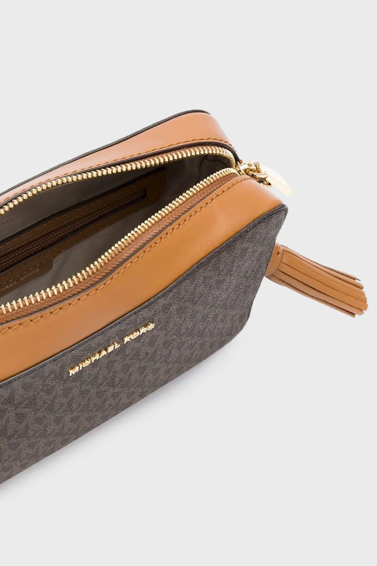 Michael Kors Logolu Çıkarılabilir Uzatma Askılı Crossbodies Bayan Çanta 32F8GF5M2B 200 KAHVE - 4