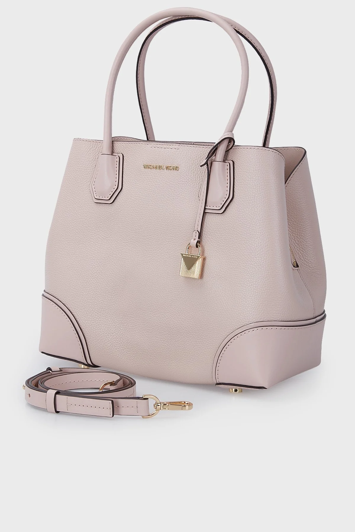 Michael Kors Logolu Çıkarılabilir Uzatma Askılı Mercer Gallery Bayan Çanta 30H7GZ5T6A 187 PUDRA - 2