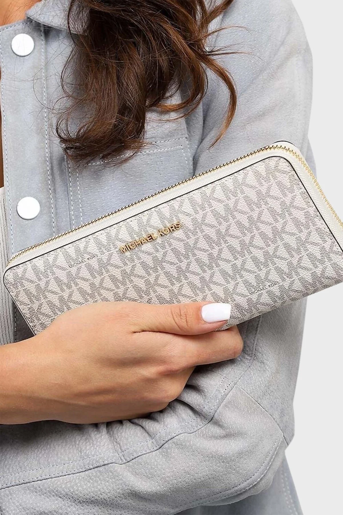 Michael Kors Logolu Çok Bölmeli 34F1GJ6E7B Bayan Cüzdan 34F1GJ6E7B VANILLA EKRU - 2