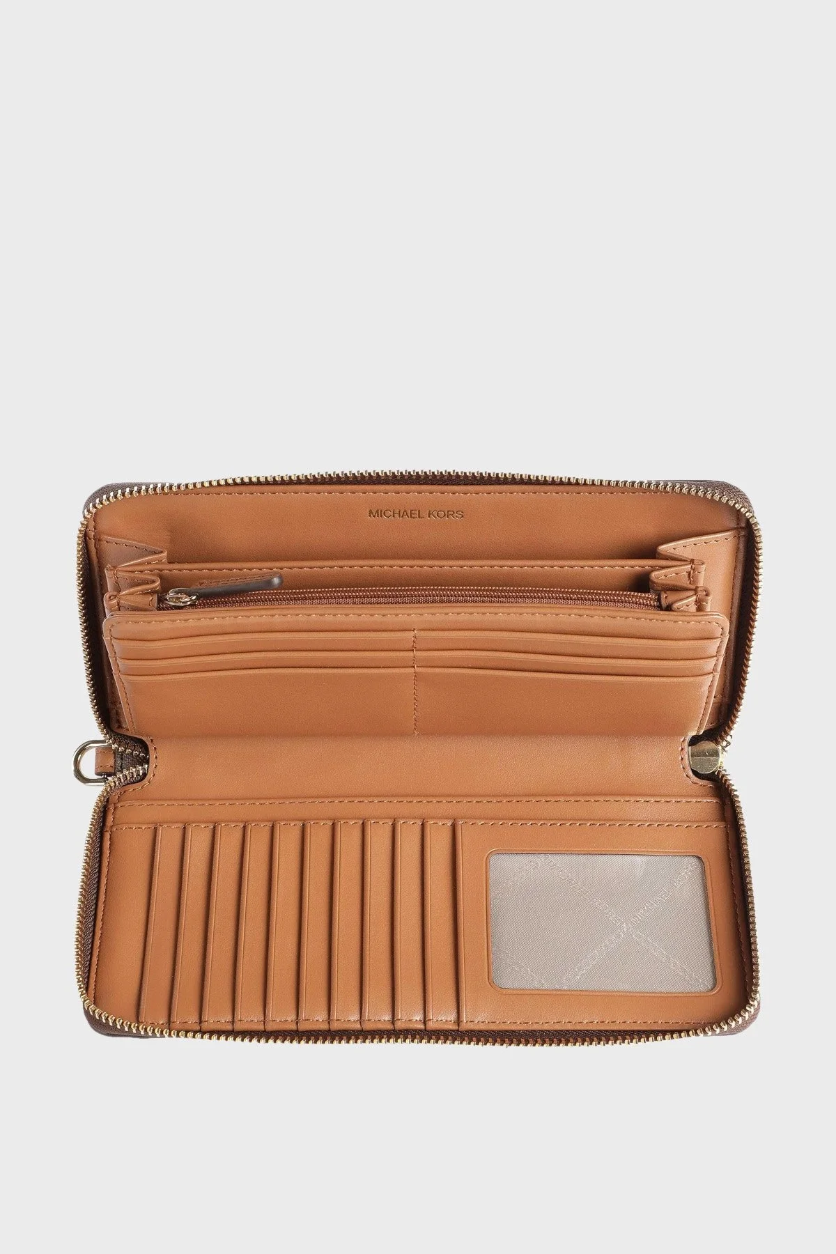Michael Kors Logolu Çok Bölmeli 34F1GJ6E7B200 Bayan Cüzdan 34F1GJ6E7B 200 KAHVE - 4