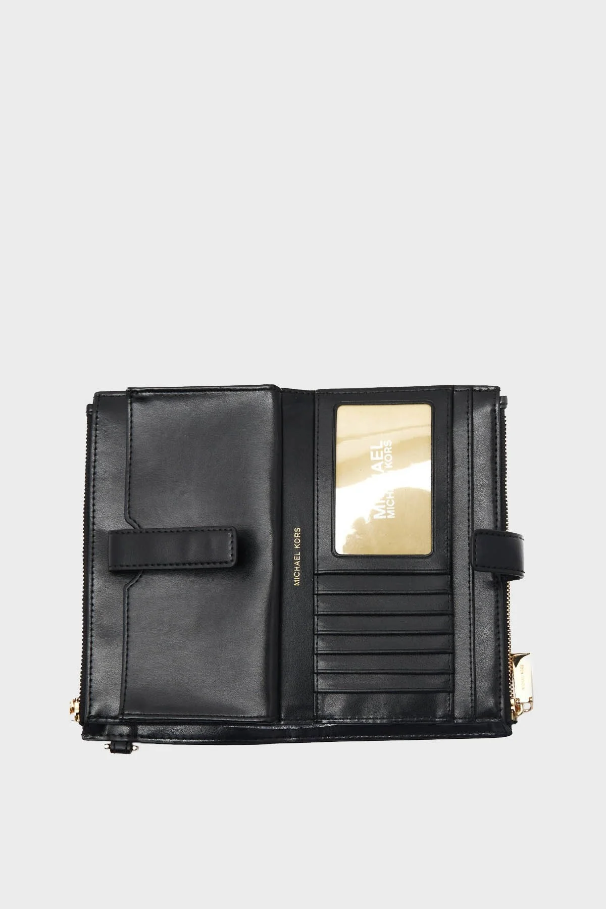 Michael Kors Logolu Çok Bölmeli 34F2GJ6W4V Bayan Cüzdan 34F2GJ6W4V BLK GOLD SİYAH - 3