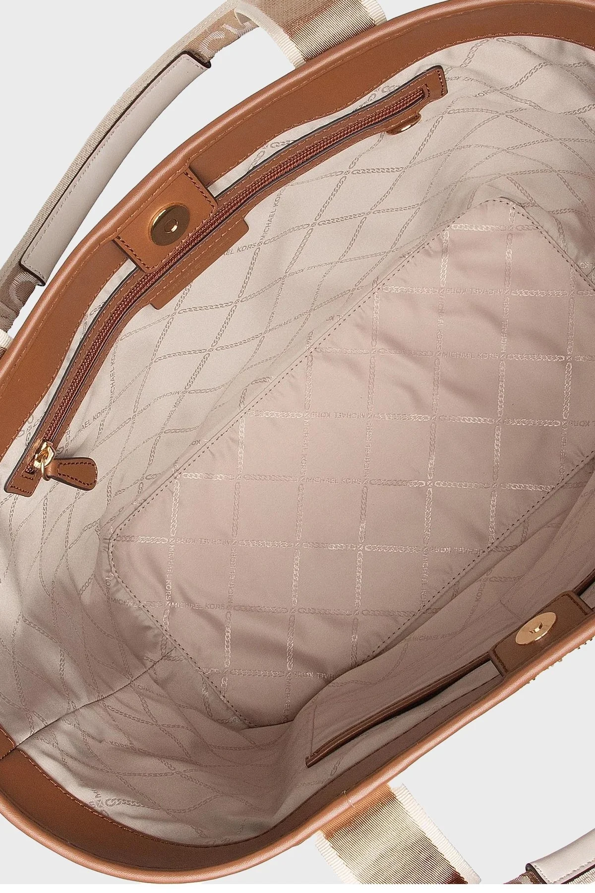 Michael Kors Logolu Deri 30F2G5VT3L Bayan Çanta 30F2G5VT3L LT CRM LUGG KAHVE - 4