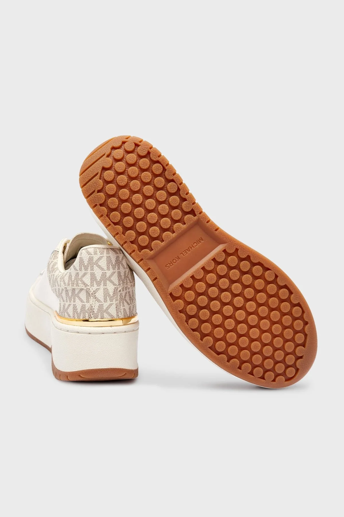 Michael Kors Logolu Deri Sneaker 43F5DTFS6L150 Bayan Ayakkabı 43F5DTFS6L 150 EKRU - 5