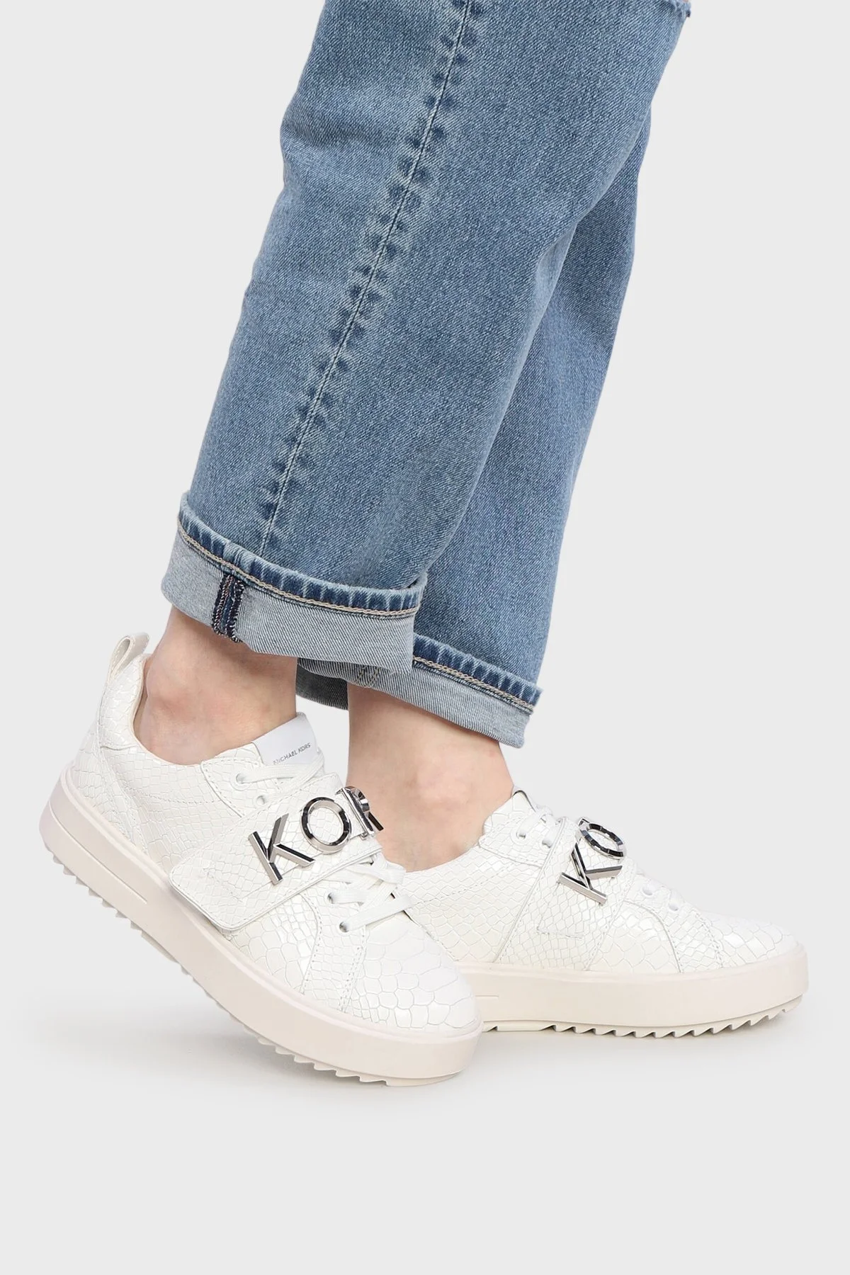 Michael Kors Logolu Deri Sneaker 43R3EMFS1E085 Bayan Ayakkabı 43R3EMFS1E 085 BEYAZ - 2