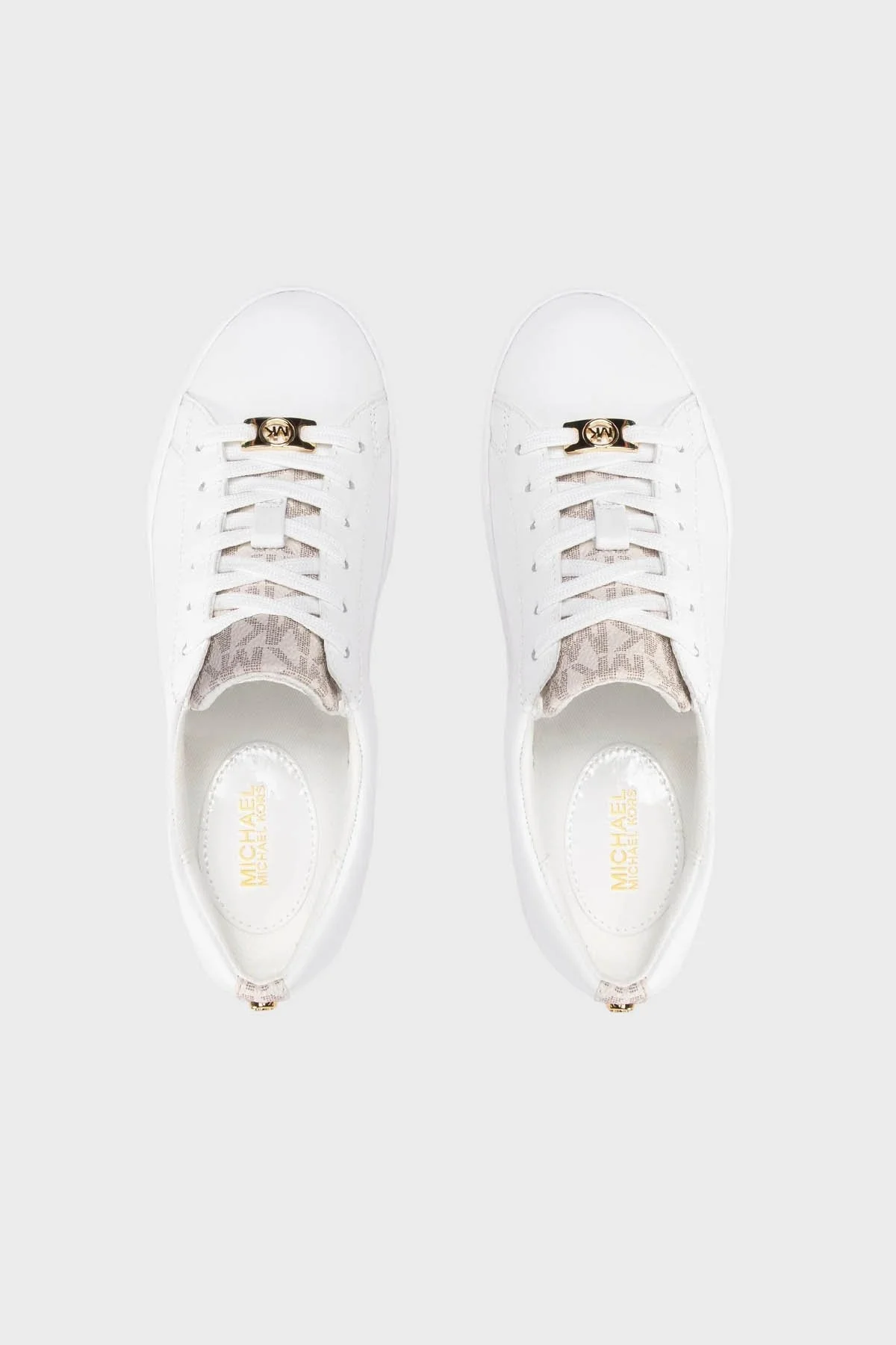 Michael Kors Logolu Deri Sneaker 43T2KTFS3L150 Bayan Ayakkabı 43T2KTFS3L 150 EKRU - 4