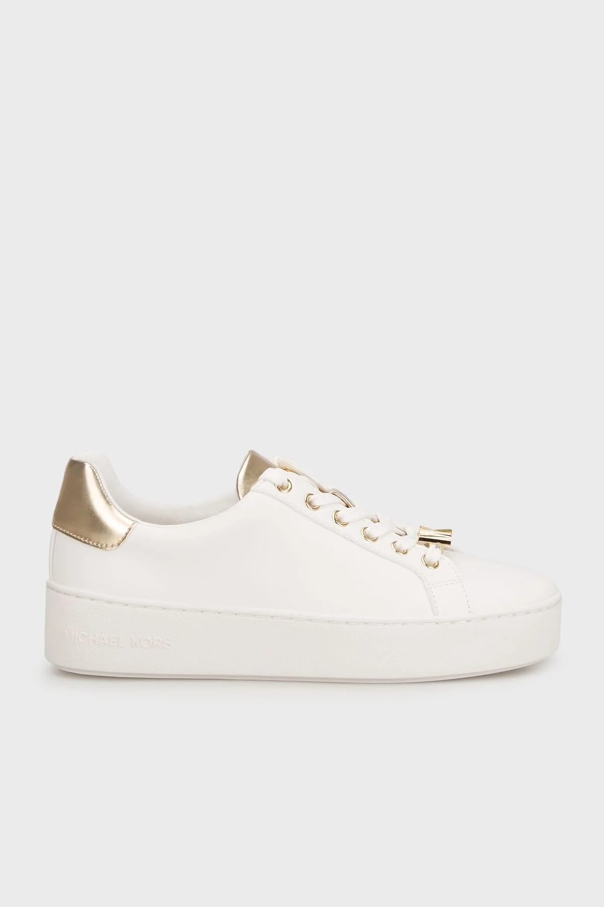Michael Kors Logolu Deri Sneaker 49T9POFS4L751 Bayan Ayakkabı 49T9POFS4L 751 BEYAZ - 1