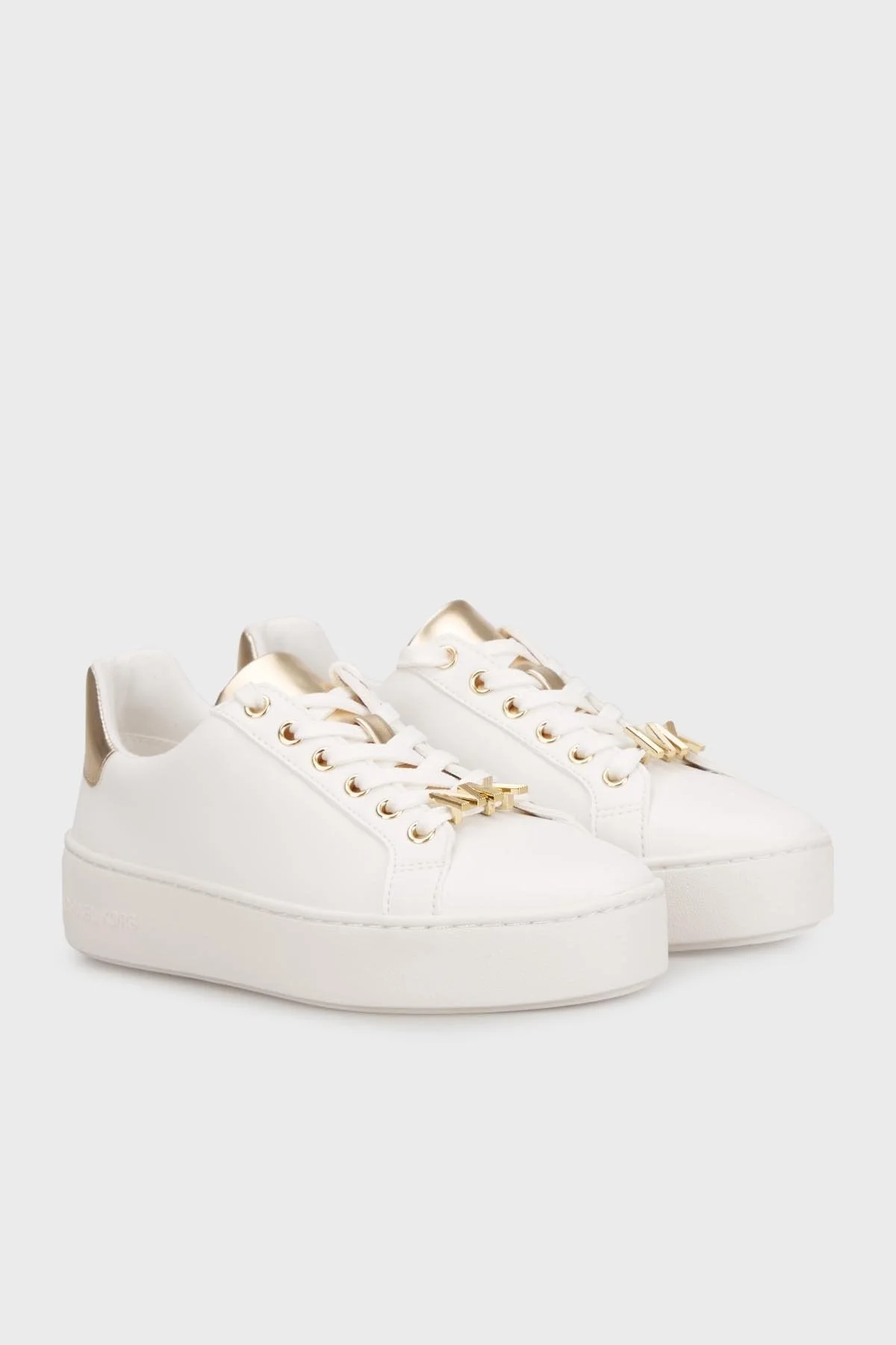 Michael Kors Logolu Deri Sneaker 49T9POFS4L751 Bayan Ayakkabı 49T9POFS4L 751 BEYAZ - 3