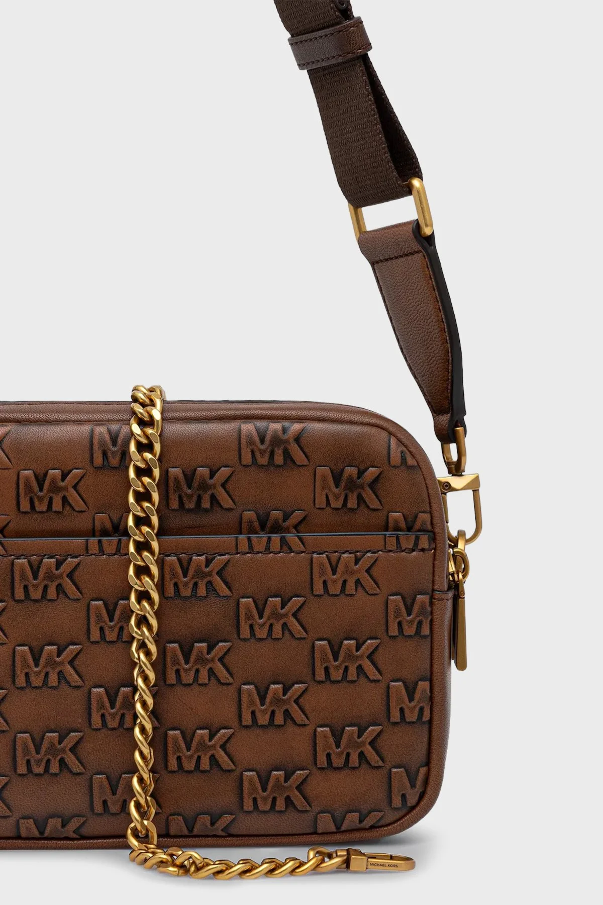 Michael Kors Logolu Deri Zincir Detaylı Çıkarılabilir Askılı 32F5AYTC6L251 Bayan Çanta 32F5AYTC6L 251 KAHVE - 3