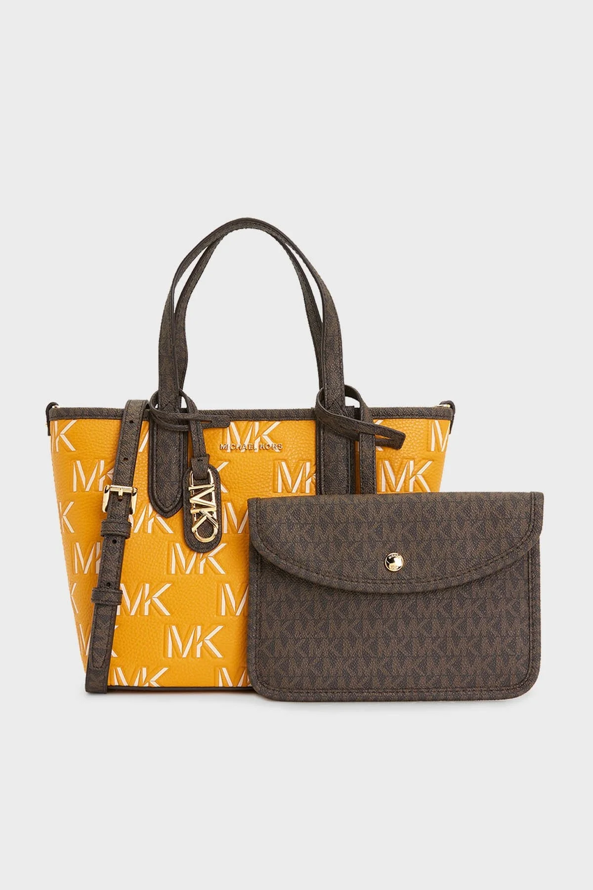 Michael Kors Logolu Ek Bölmeli Çıkarılabilir Omuz Askılı 30F3GZAT0L878 Bayan Çanta 30F3GZAT0L 878 SARI - 2