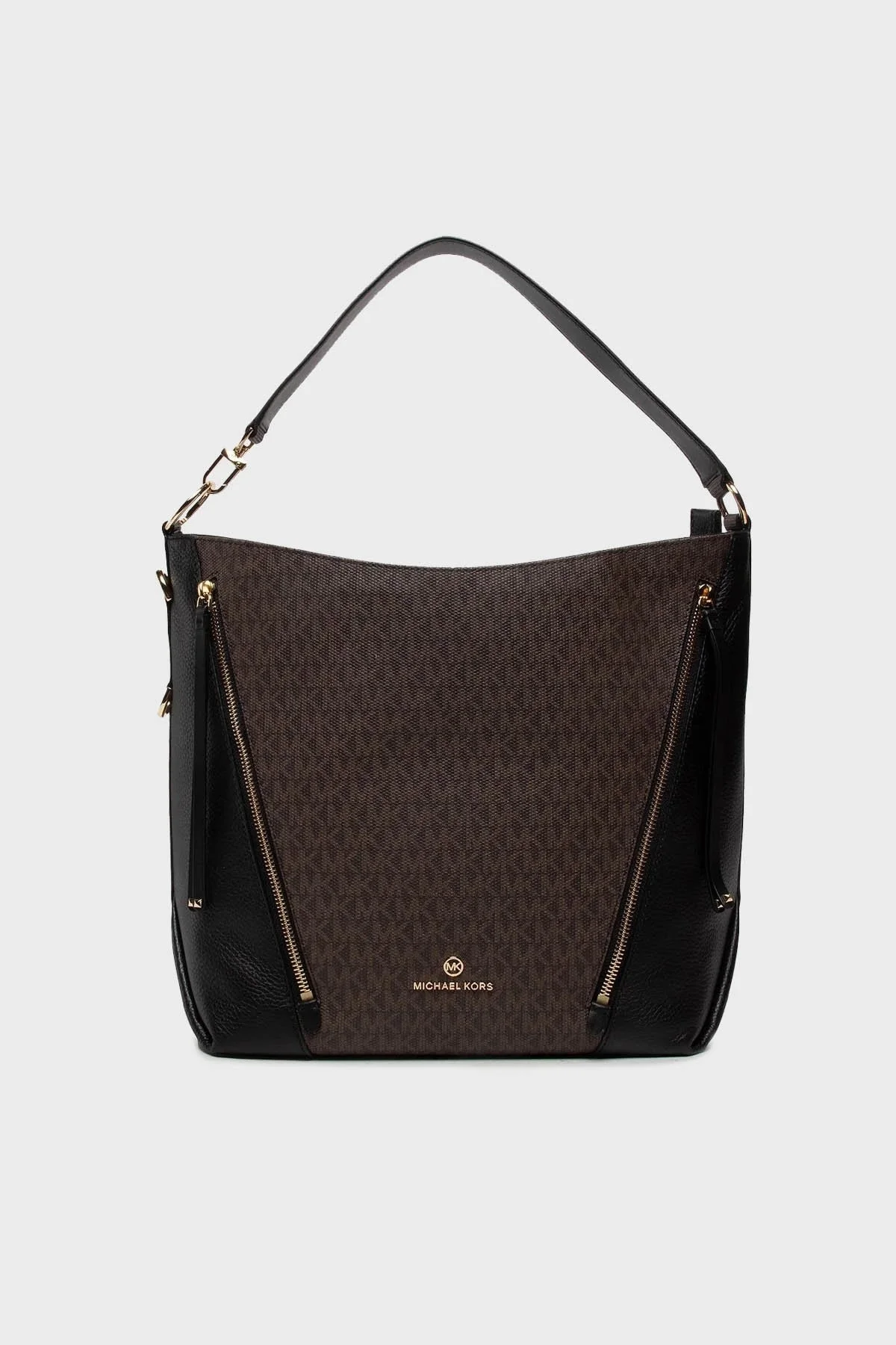 Michael Kors Logolu Fermuarlı 30F1GBNH3B Bayan Çanta 30F1GBNH3B BROWN BLK KAHVE - 1