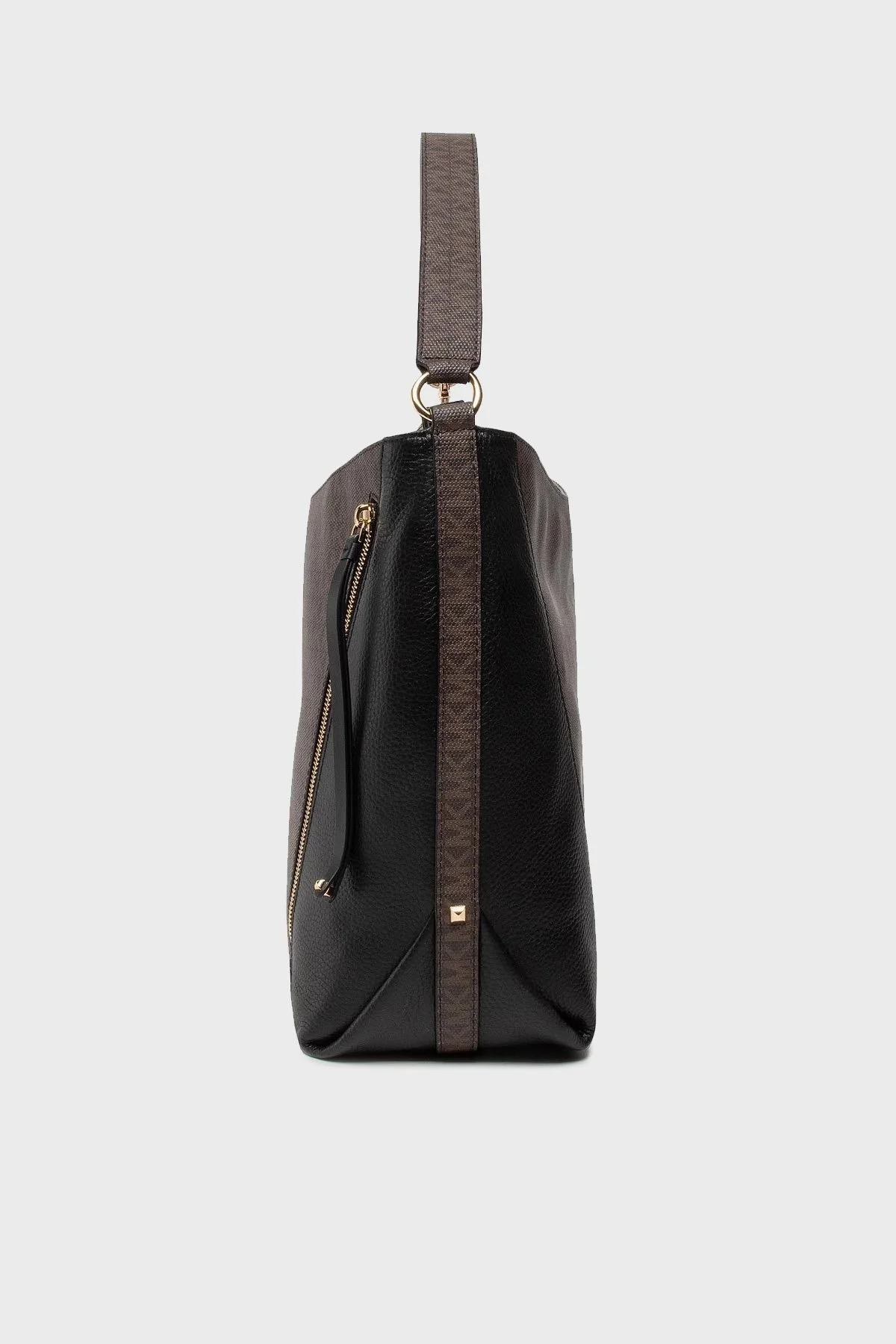Michael Kors Logolu Fermuarlı 30F1GBNH3B Bayan Çanta 30F1GBNH3B BROWN BLK KAHVE - 4