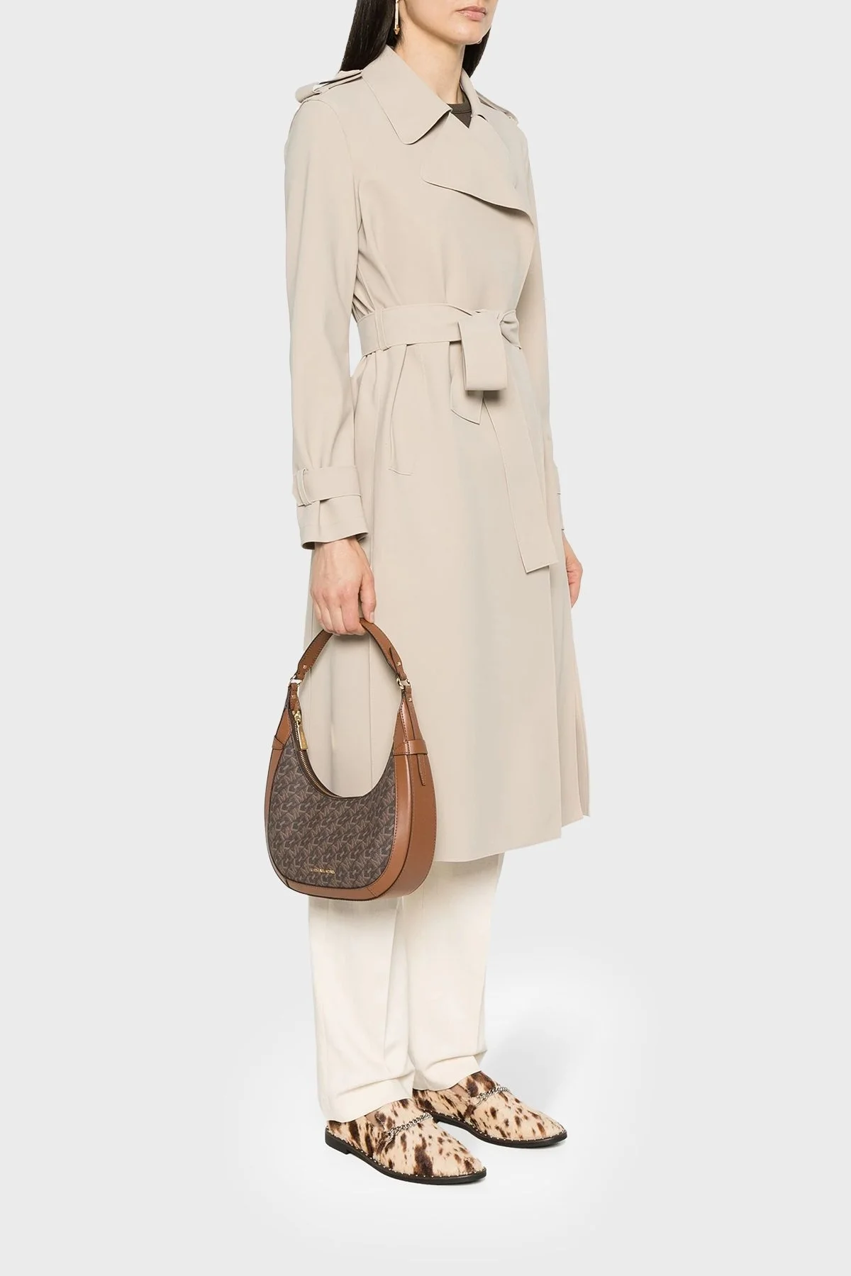 Michael Kors Logolu Fermuarlı 30S4G0PL5I227 Bayan Çanta 30S4G0PL5I 227 KAHVE - 2