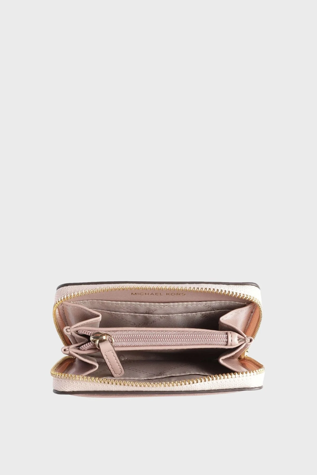 Michael Kors Logolu Fermuarlı 34H1GT9Z1B857 Bayan Cüzdan 34H1GT9Z1B 857 PUDRA - 4