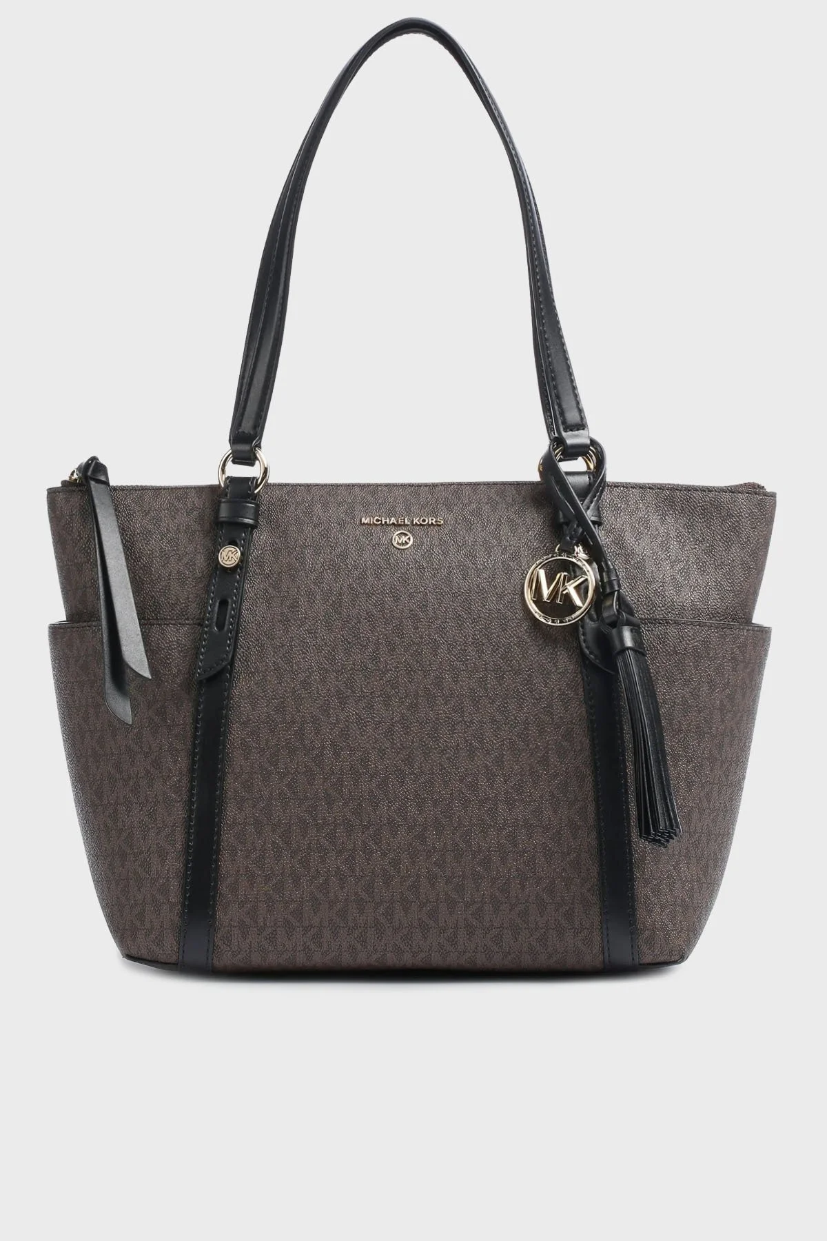 Michael Kors Logolu Fermuarlı Hakiki Deri Sullivan 30T0GNXT2B292 Bayan Çanta 30T0GNXT2B 292 KAHVE - 1
