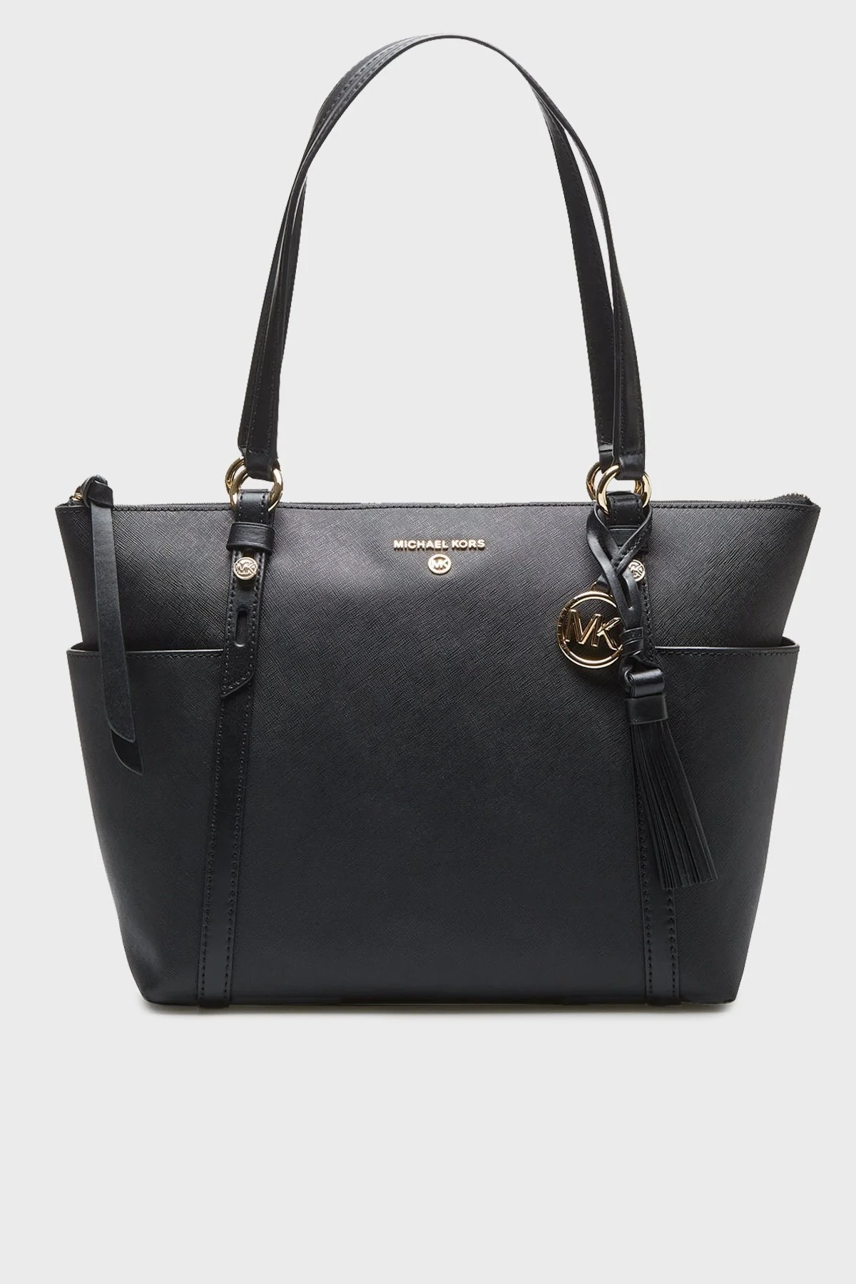 Michael Kors Logolu Fermuarlı Hakiki Deri Sullivan Bayan Çanta 30T0GNXT2L 001 SİYAH - 1