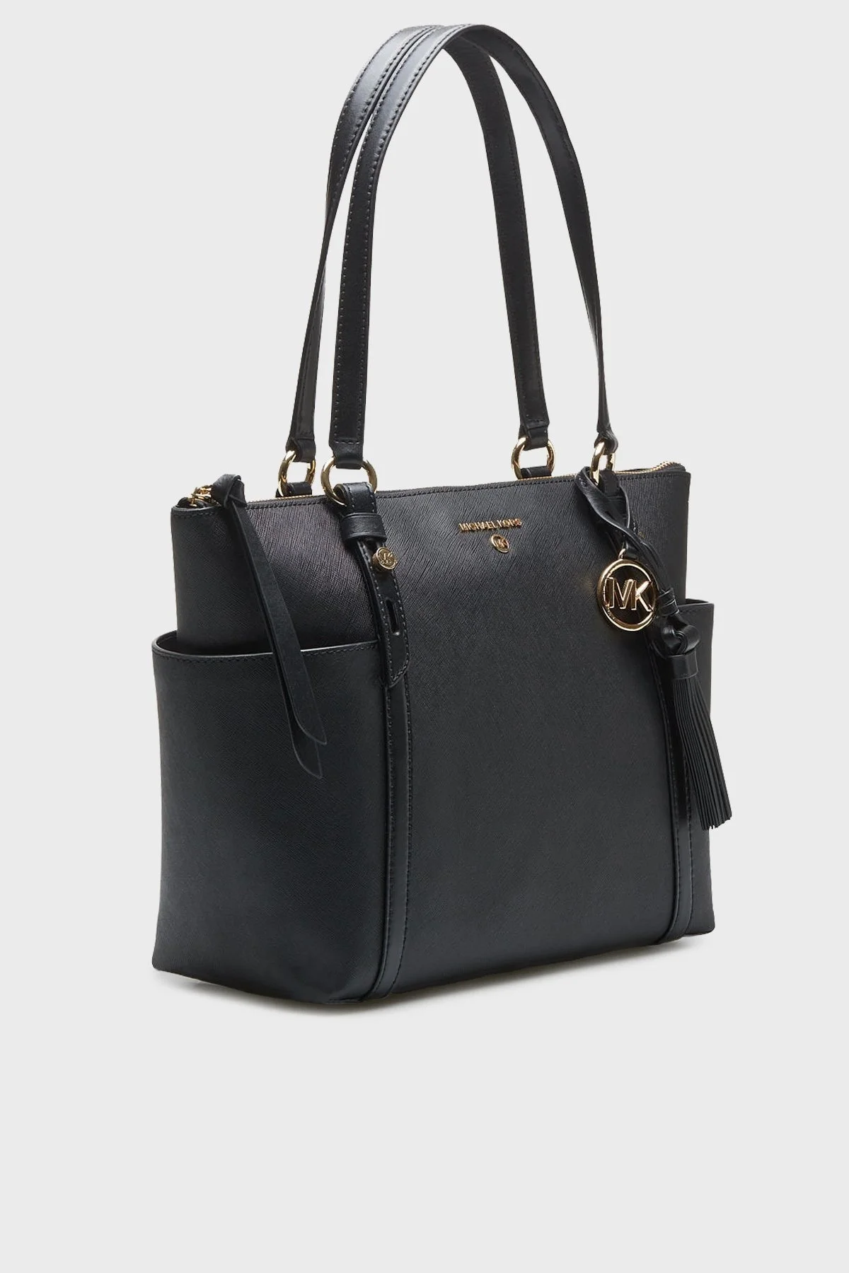 Michael Kors Logolu Fermuarlı Hakiki Deri Sullivan Bayan Çanta 30T0GNXT2L 001 SİYAH - 3