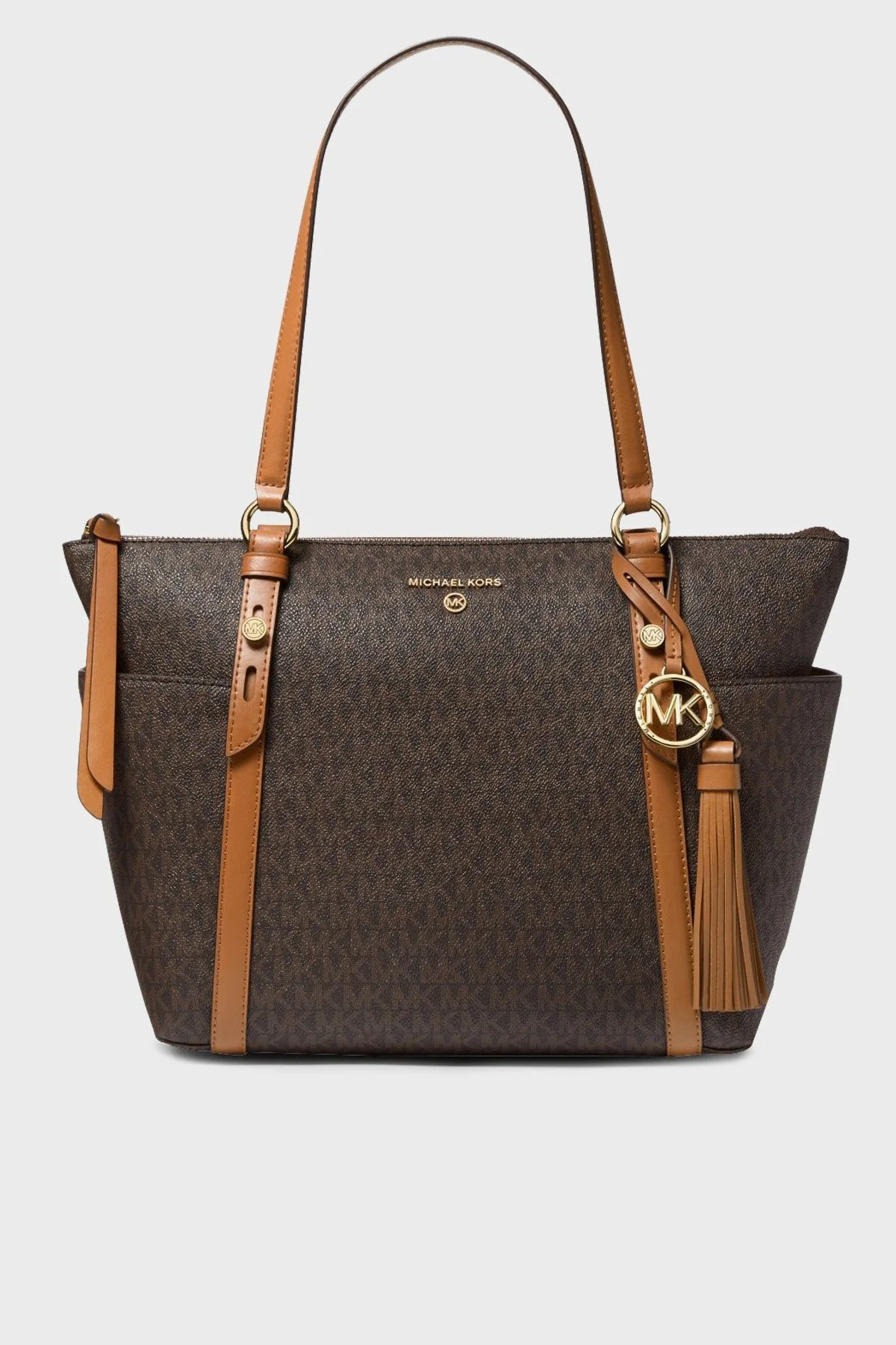 Michael Kors Logolu Fermuarlı Sullivan Bayan Çanta 30T0GNXT2B 252 KAHVE - 1