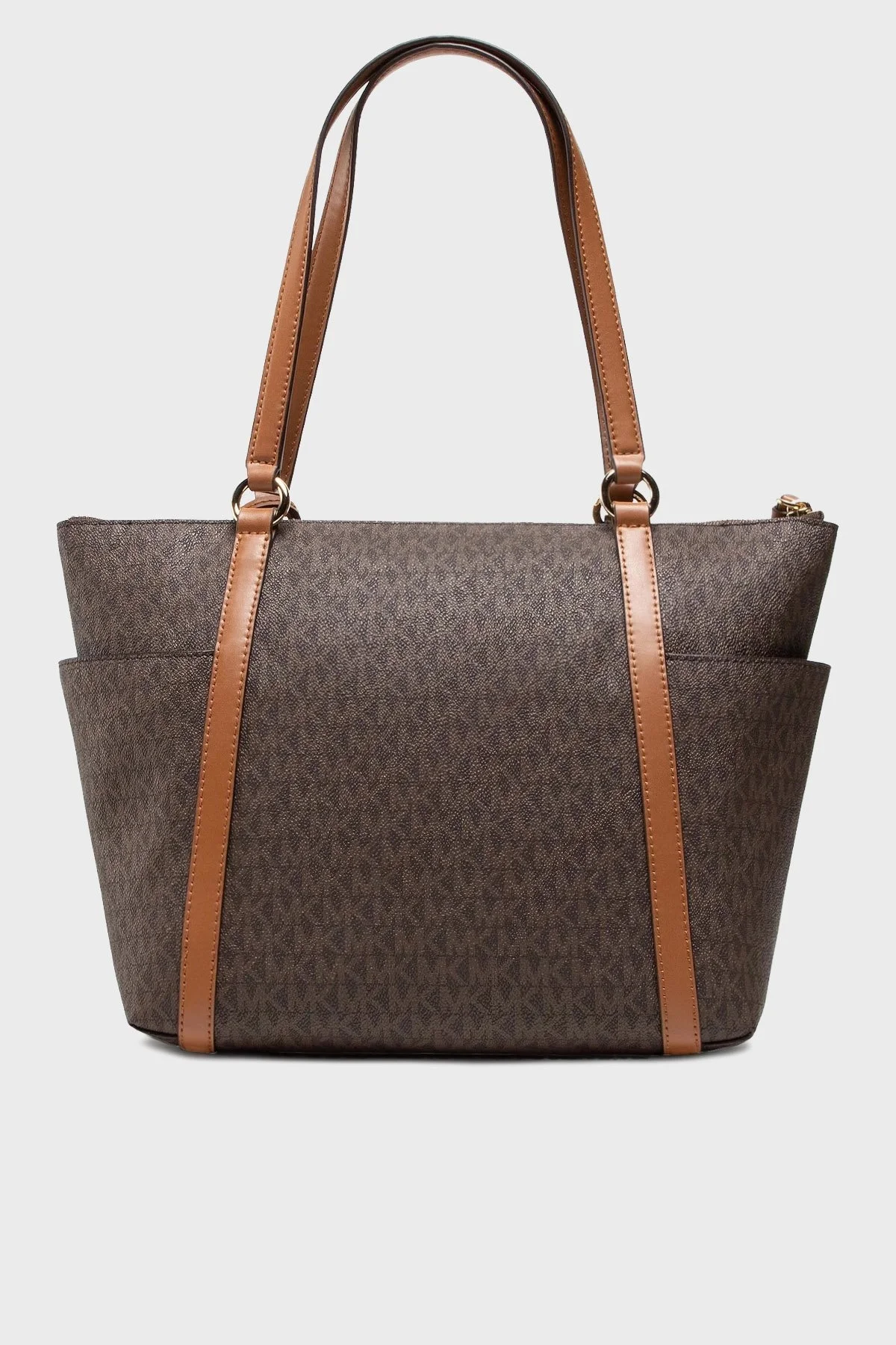 Michael Kors Logolu Fermuarlı Sullivan Bayan Çanta 30T0GNXT2B 252 KAHVE - 3