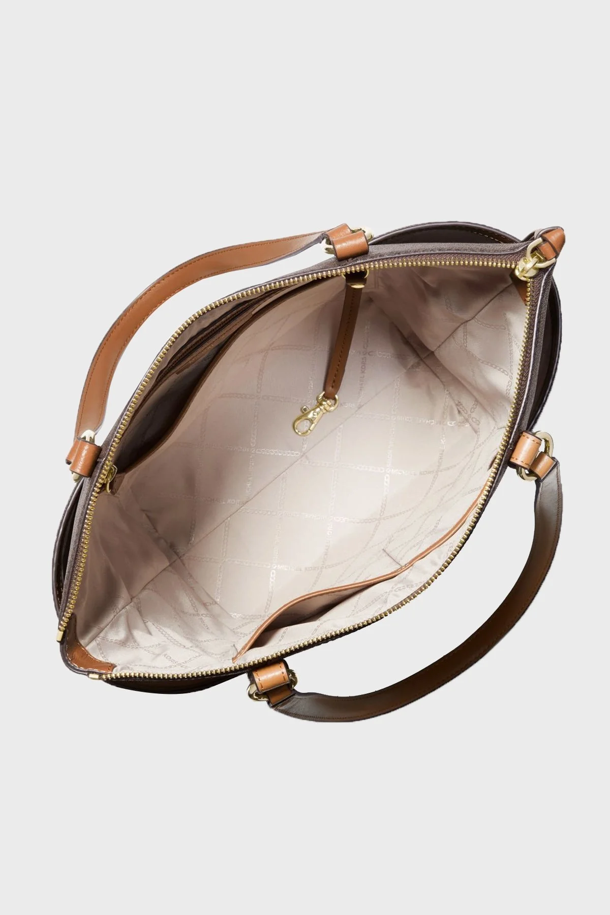 Michael Kors Logolu Fermuarlı Sullivan Bayan Çanta 30T0GNXT2B 252 KAHVE - 4