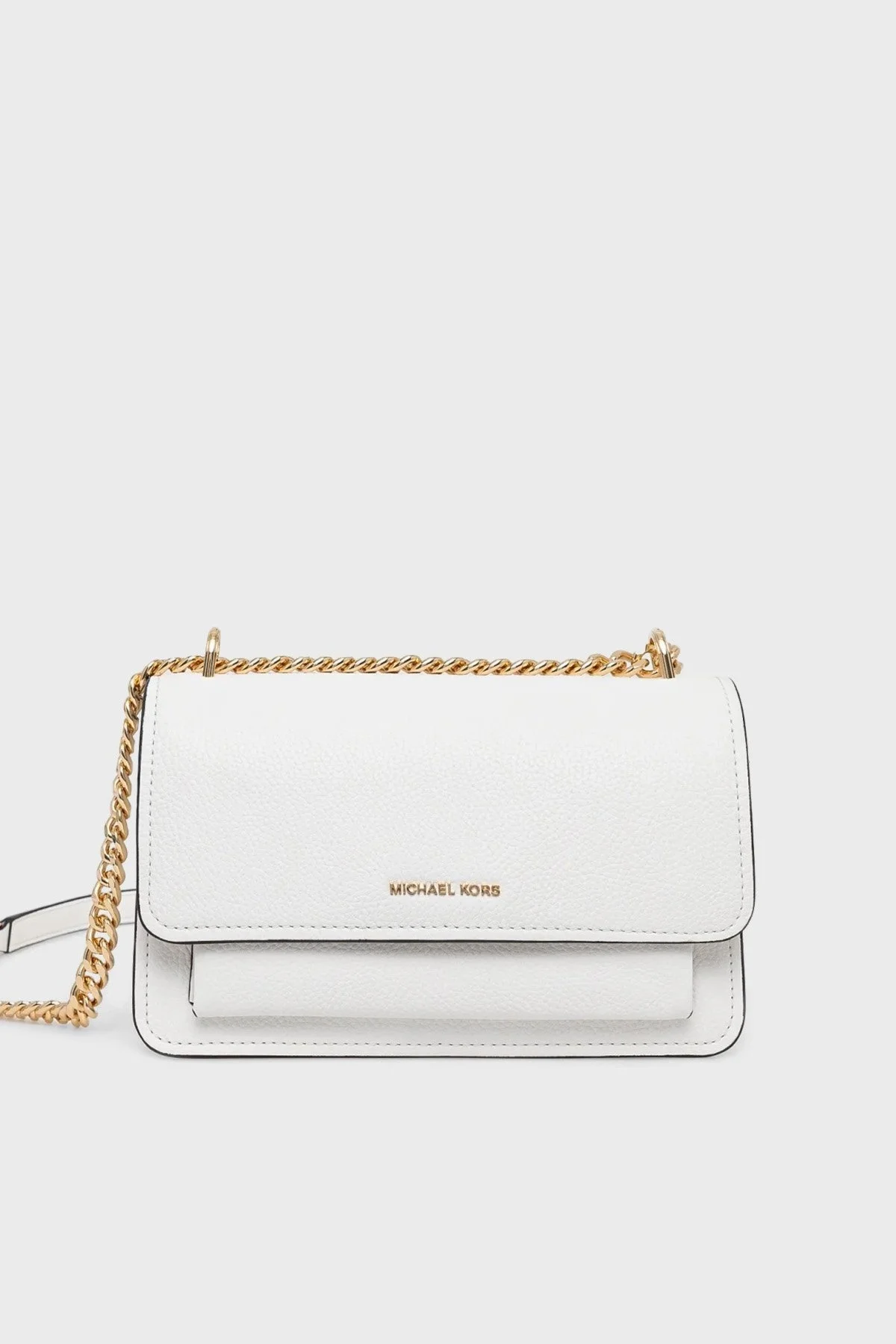 Michael Kors Logolu Hakiki Deri Ayarlanabilir Zincir Askılı 30T4GC7L3T085 Bayan Çanta 30T4GC7L3T 085 BEYAZ - 6