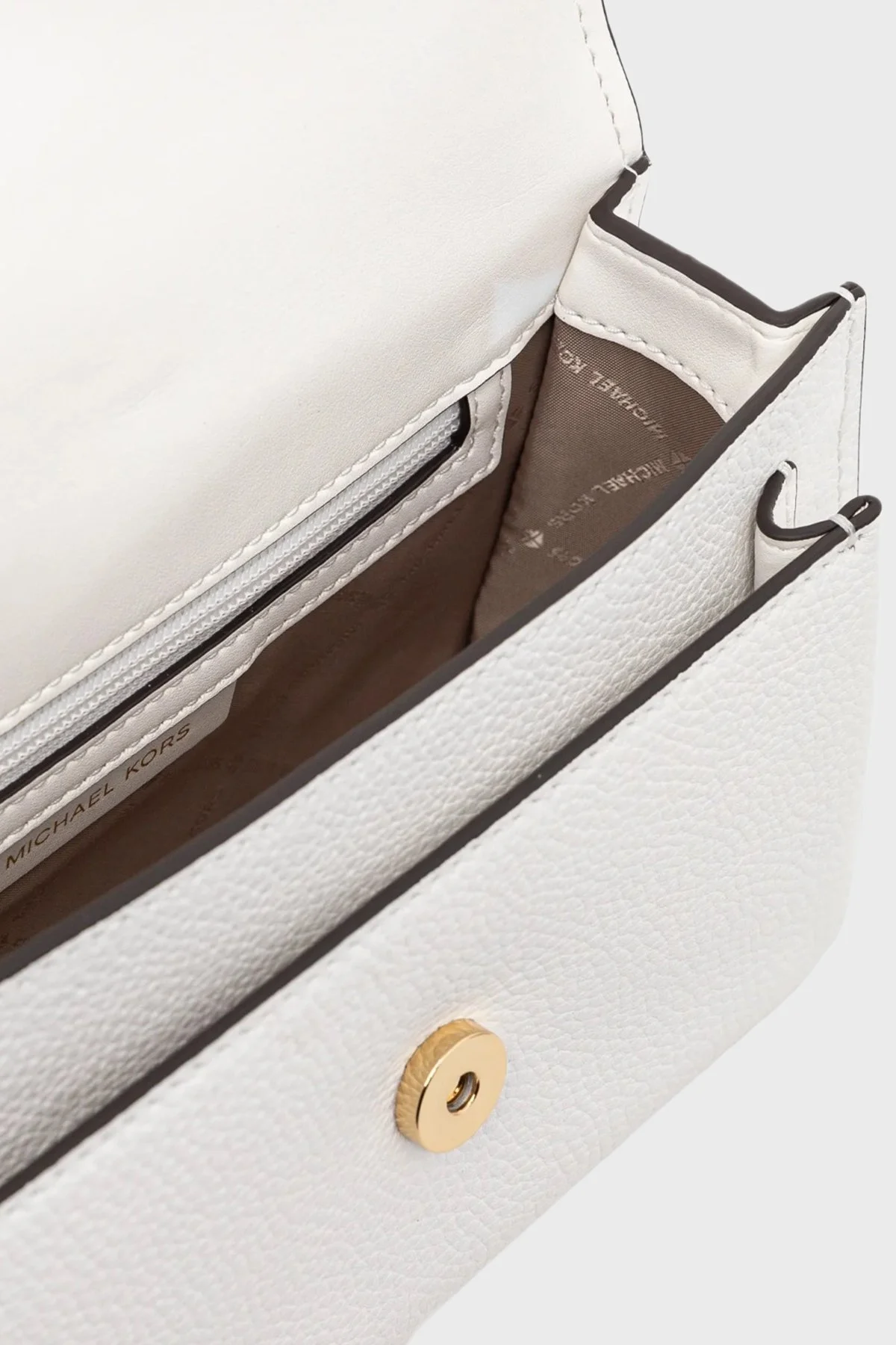 Michael Kors Logolu Hakiki Deri Ayarlanabilir Zincir Askılı 30T4GC7L3T085 Bayan Çanta 30T4GC7L3T 085 BEYAZ - 8