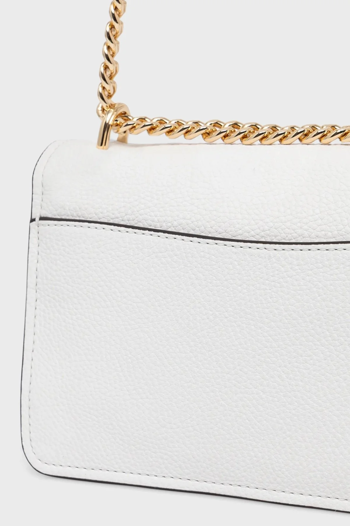 Michael Kors Logolu Hakiki Deri Ayarlanabilir Zincir Askılı 30T4GC7L3T085 Bayan Çanta 30T4GC7L3T 085 BEYAZ - 9