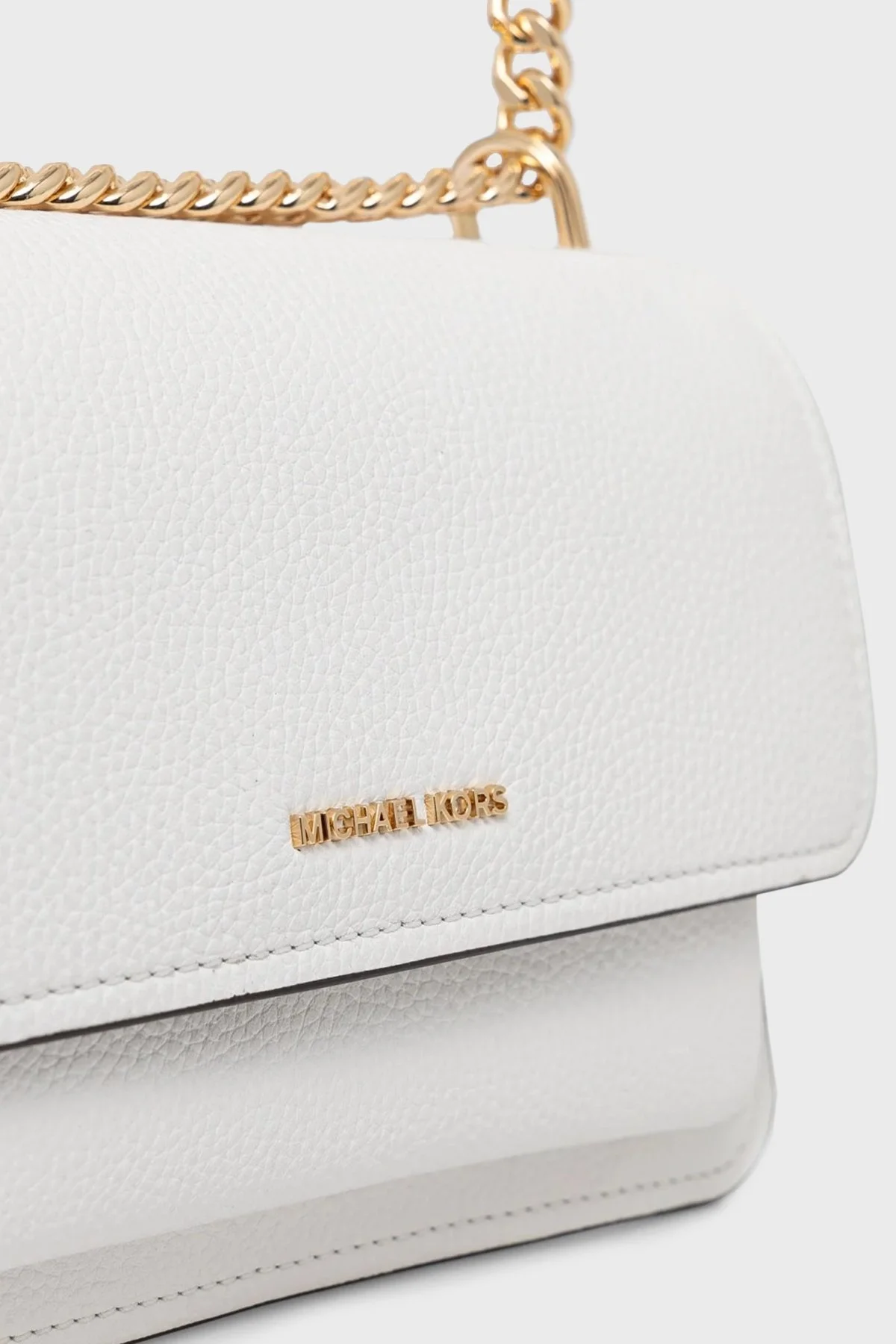 Michael Kors Logolu Hakiki Deri Ayarlanabilir Zincir Askılı 30T4GC7L3T085 Bayan Çanta 30T4GC7L3T 085 BEYAZ - 10