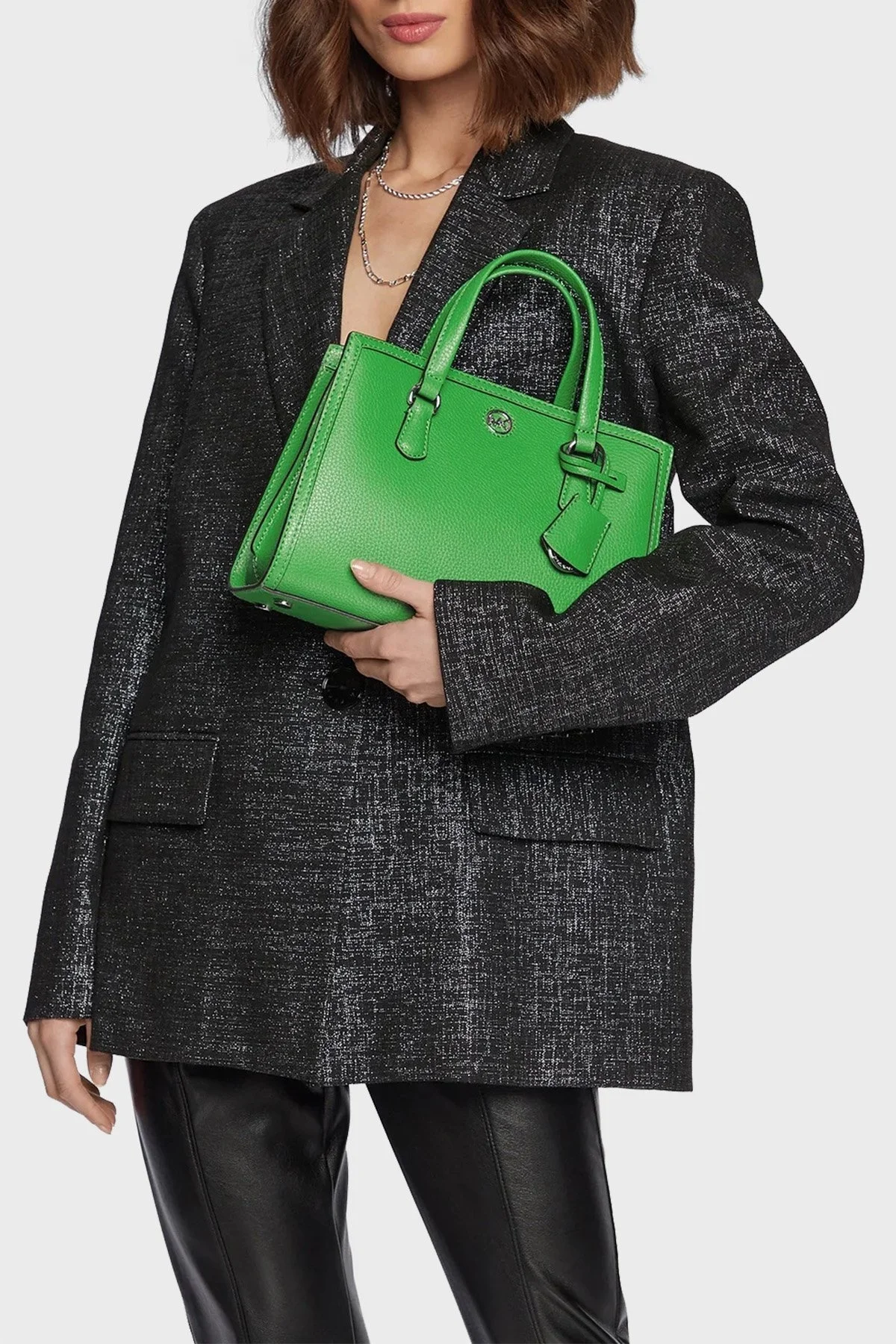 Michael Kors Logolu Hakiki Deri 30F2S7CM1T322 Bayan Çanta 30F2S7CM1T 322 YEŞİL - 2