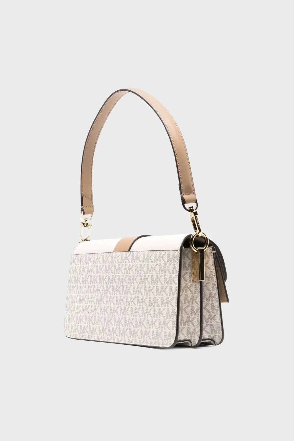 Michael Kors Logolu Hakiki Deri Bayan Çanta 30H1GGRL8V 170 KREM - 3