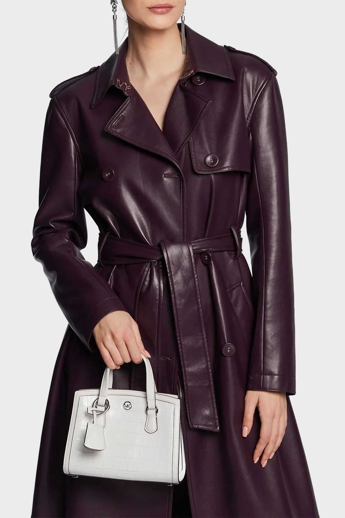 Michael Kors Logolu Hakiki Deri 32R3S7CC0E085 Bayan Çanta 32R3S7CC0E 085 BEYAZ - 2