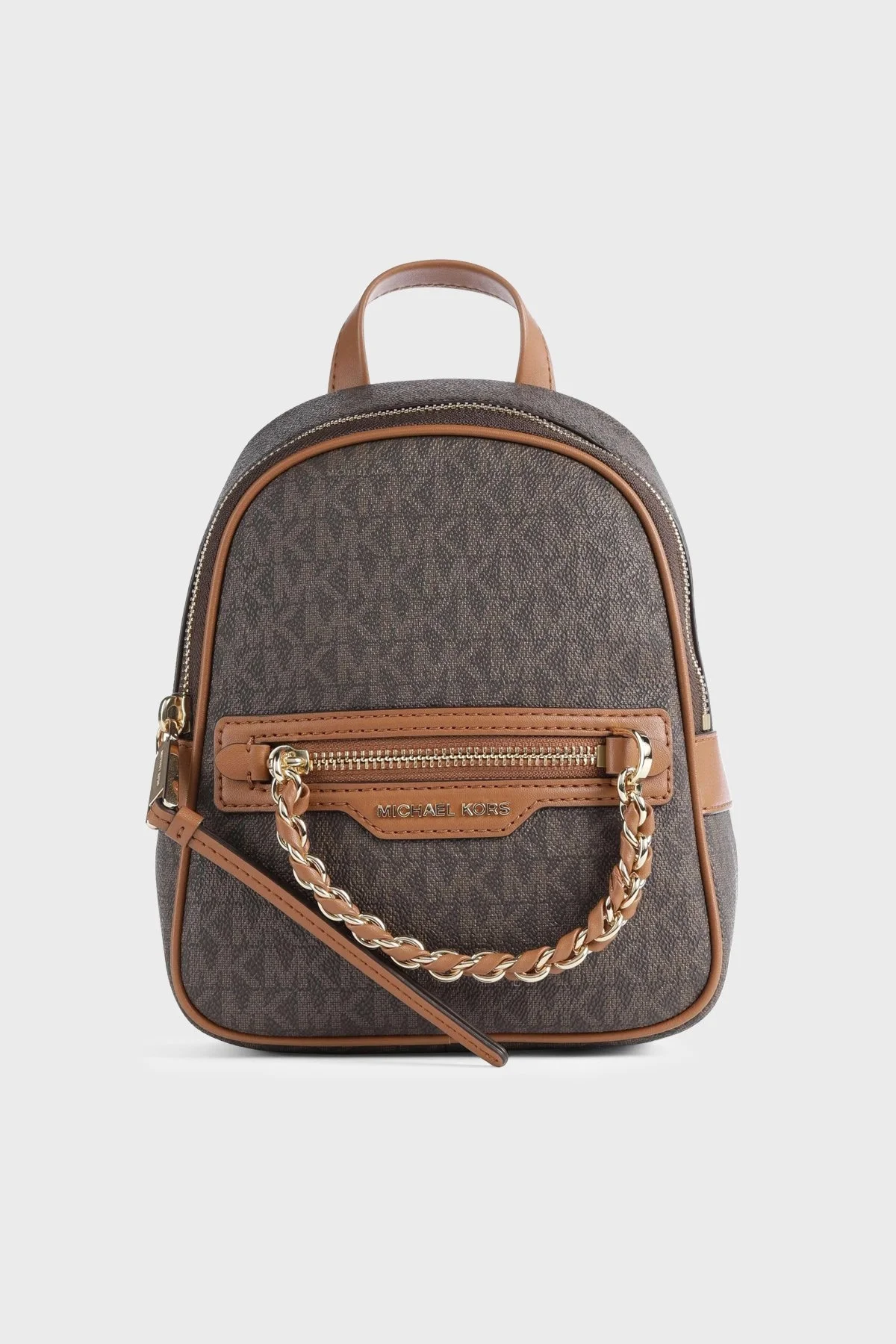Michael Kors Logolu Hakiki Deri 30F3G5EB0B252 Bayan Sırt Çantası 30F3G5EB0B 252 KAHVE - 1