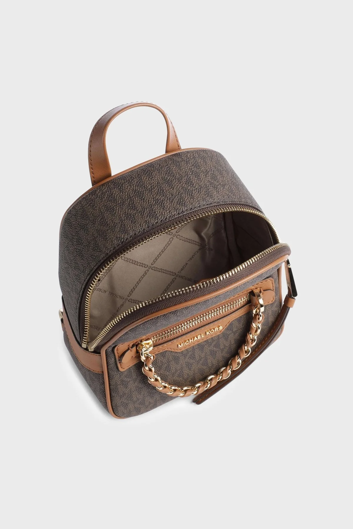 Michael Kors Logolu Hakiki Deri 30F3G5EB0B252 Bayan Sırt Çantası 30F3G5EB0B 252 KAHVE - 4