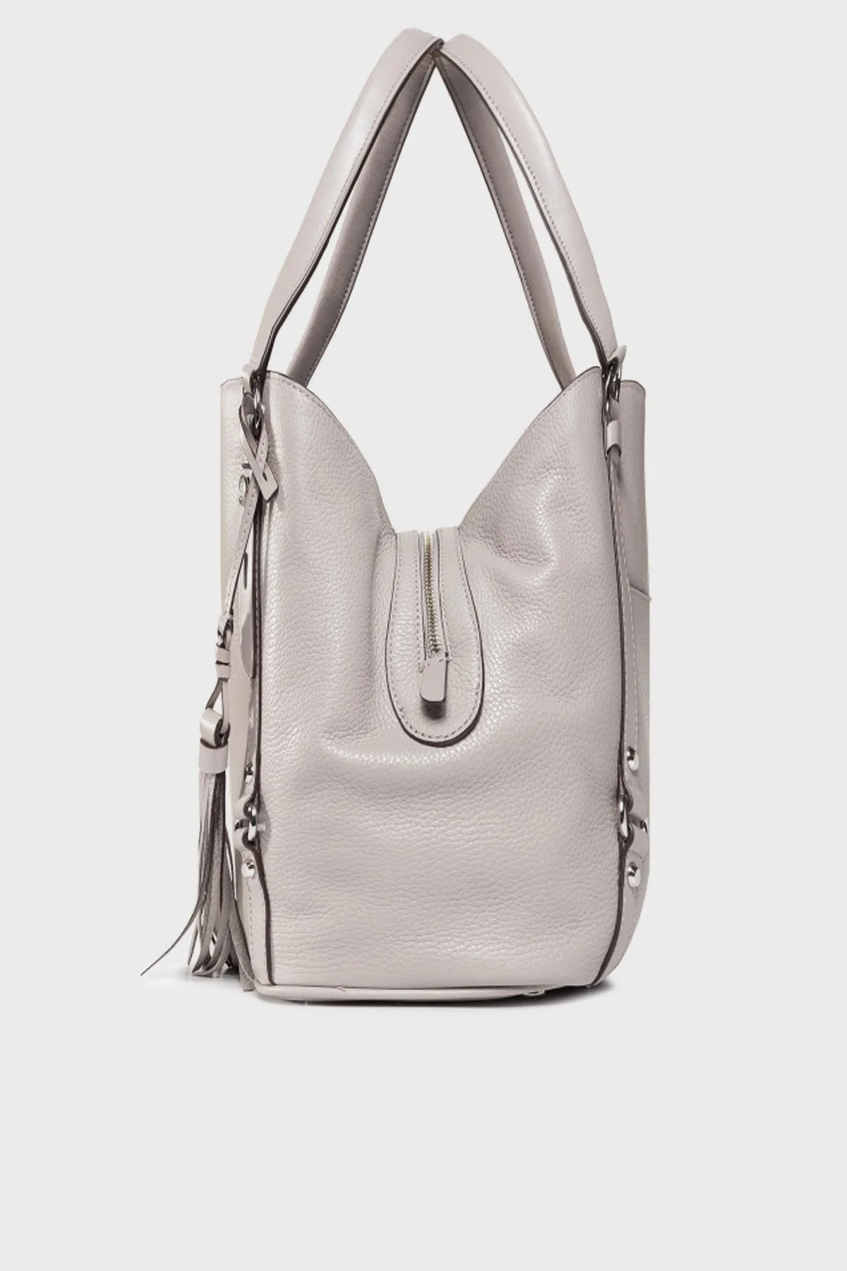 Michael Kors Logolu Hakiki Deri Carrie Bayan Çanta 30F0S1AE3L 081 GRİ - 2