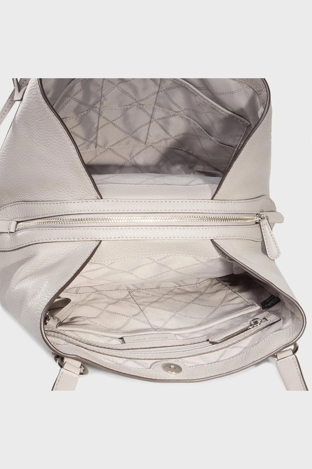 Michael Kors Logolu Hakiki Deri Carrie Bayan Çanta 30F0S1AE3L 081 GRİ - 4